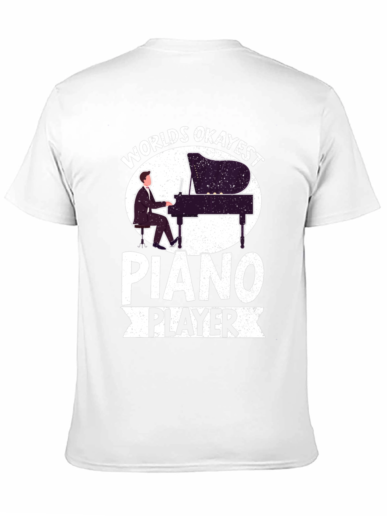 Black Worlds Okayest Piano Player Graphic T-Shirt view 11