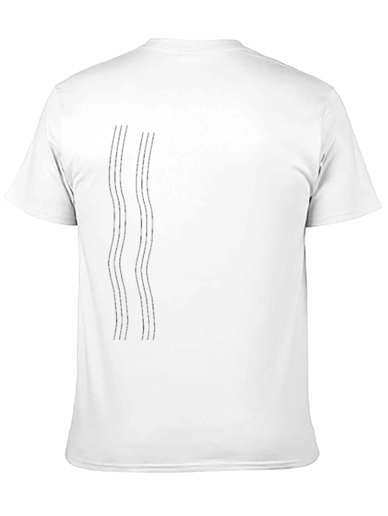 Black Men's Black Crew Neck T-Shirt with Subtle Line Design view 11