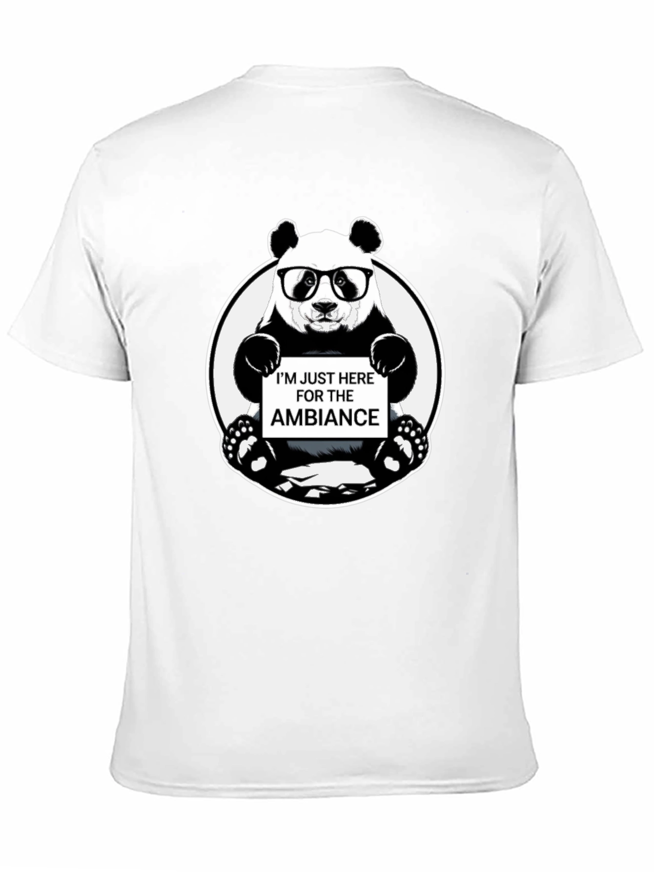 Black Funny Panda 'Ambiance' Graphic Print Black T-Shirt view 11