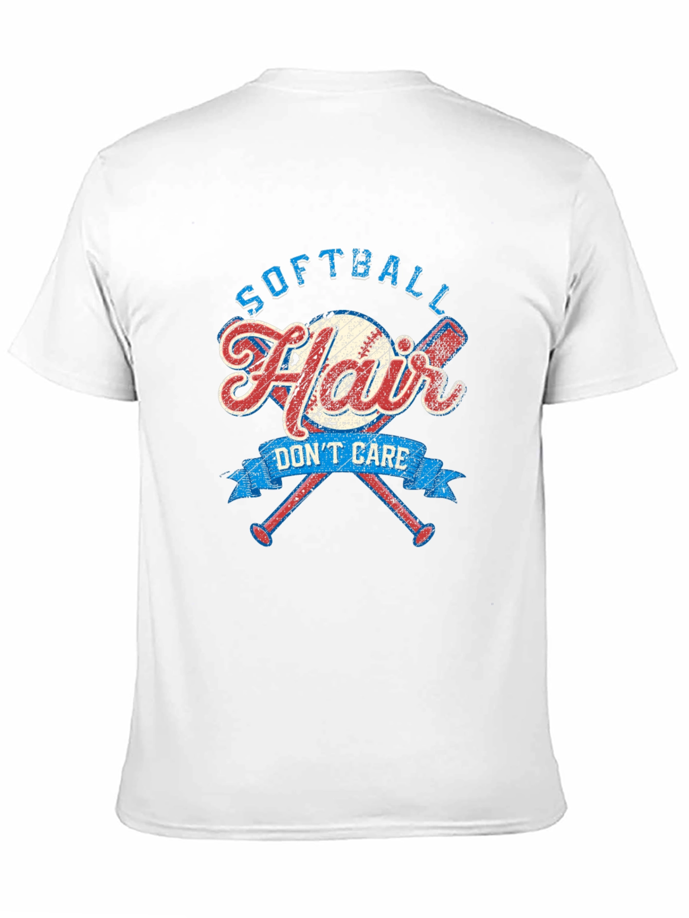 Black Softball Hair Don't Care Graphic Tee view 11