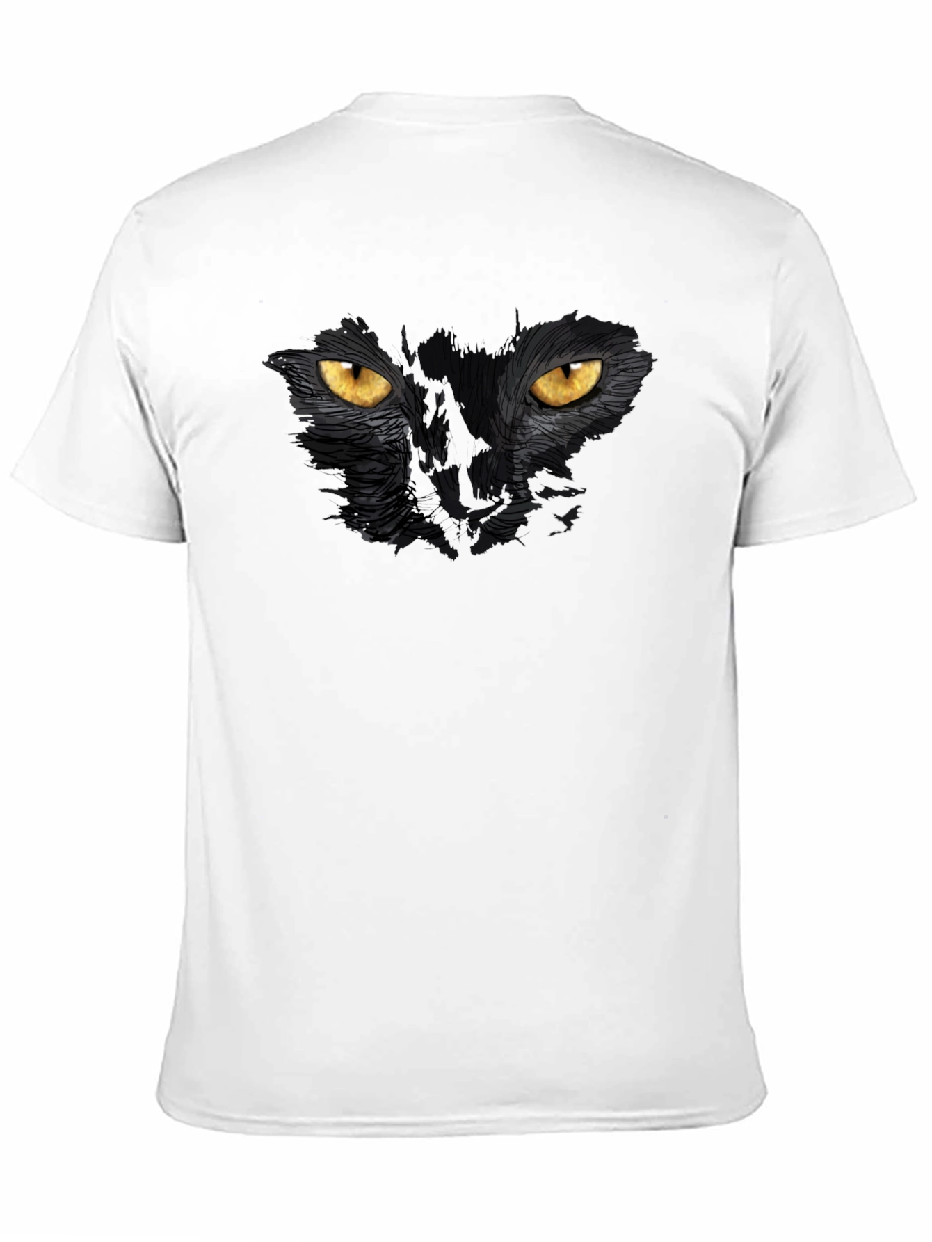 Black Black Cat Eyes Graphic T-Shirt - Men's Casual Tee view 11