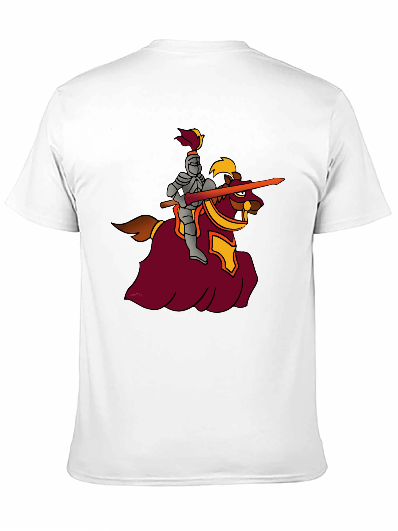 Black Knight on Horseback Graphic Black T-Shirt view 11