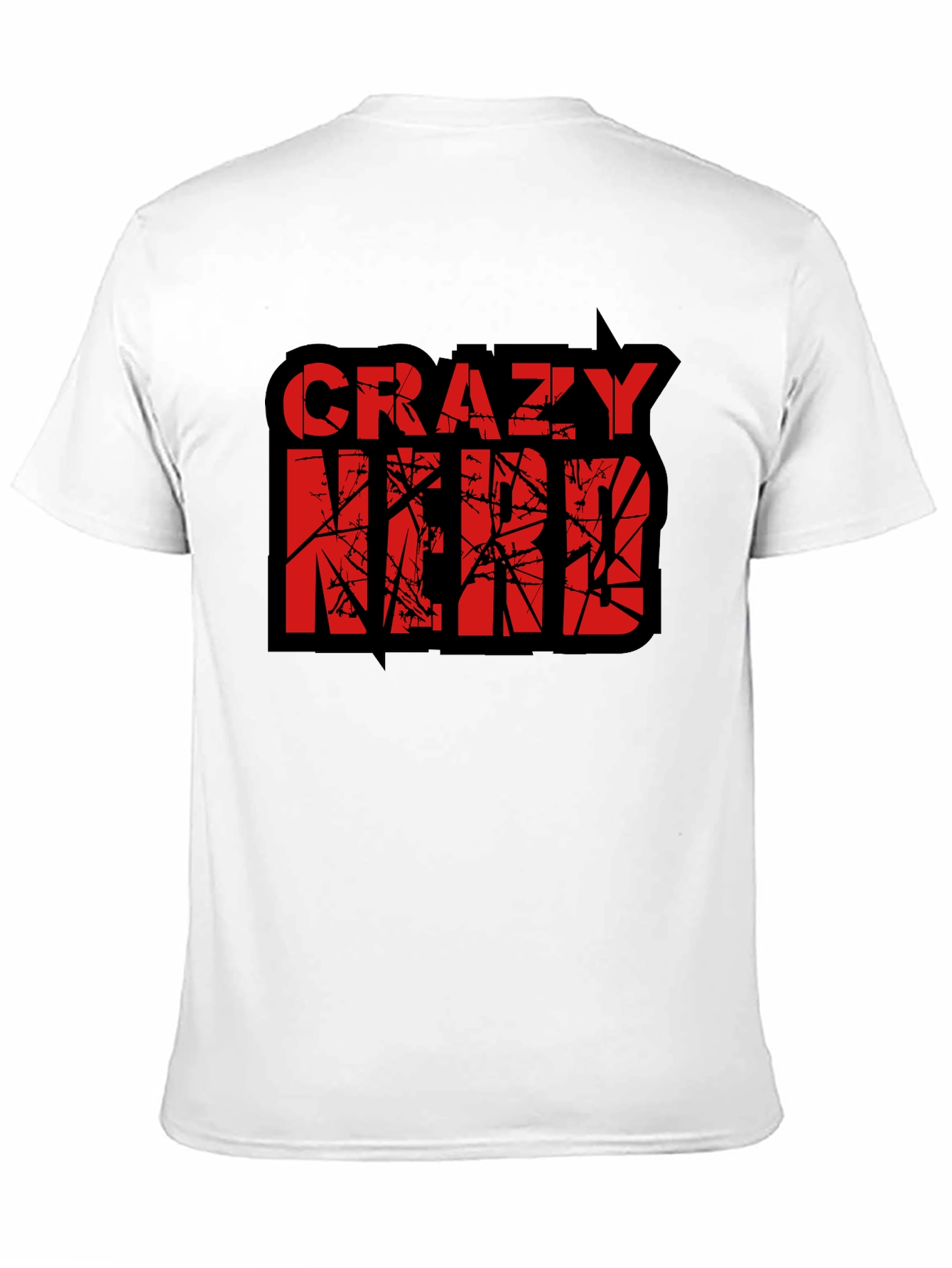 Black Crazy Nerd Graphic T-Shirt - Black Cotton Tee view 11
