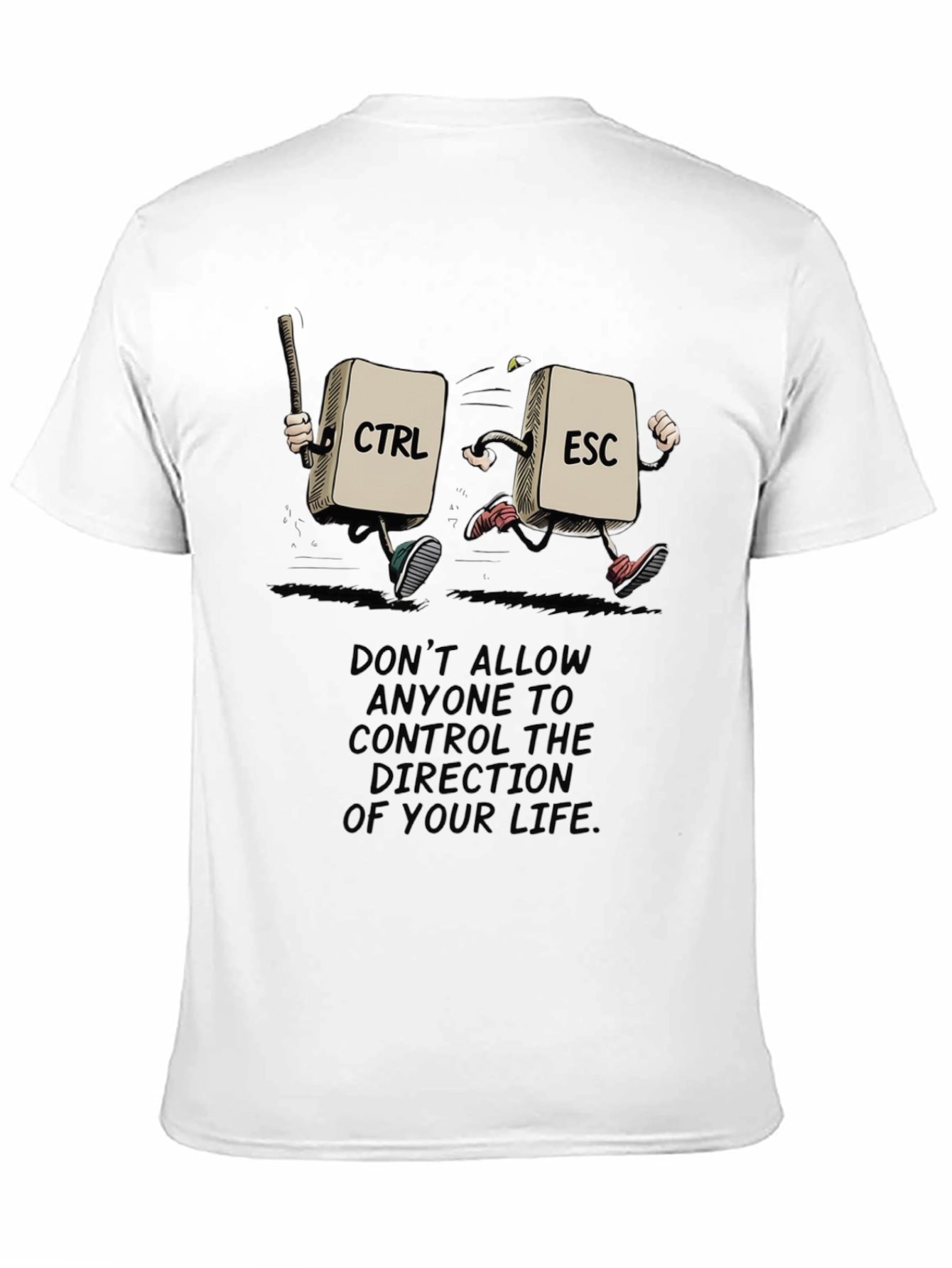 Black Control Escape T-Shirt: Be The Master of Your Life view 11