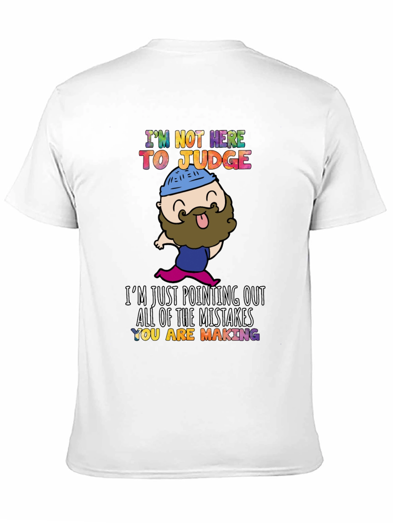 Black Funny "I'm Not Here to Judge" Graphic T-Shirt view 11