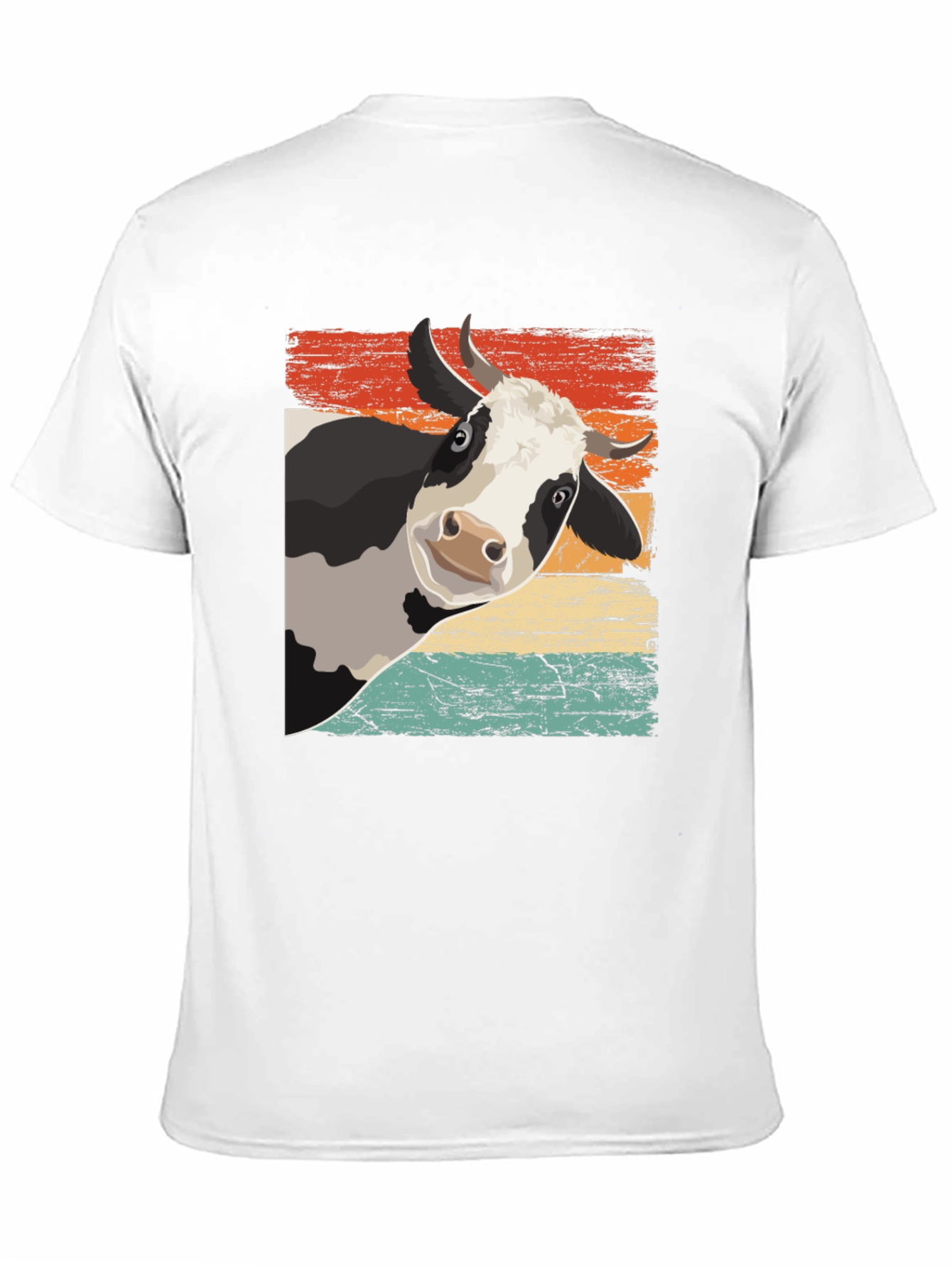 Black Retro Cow Graphic Tee - Black Cotton Blend view 11