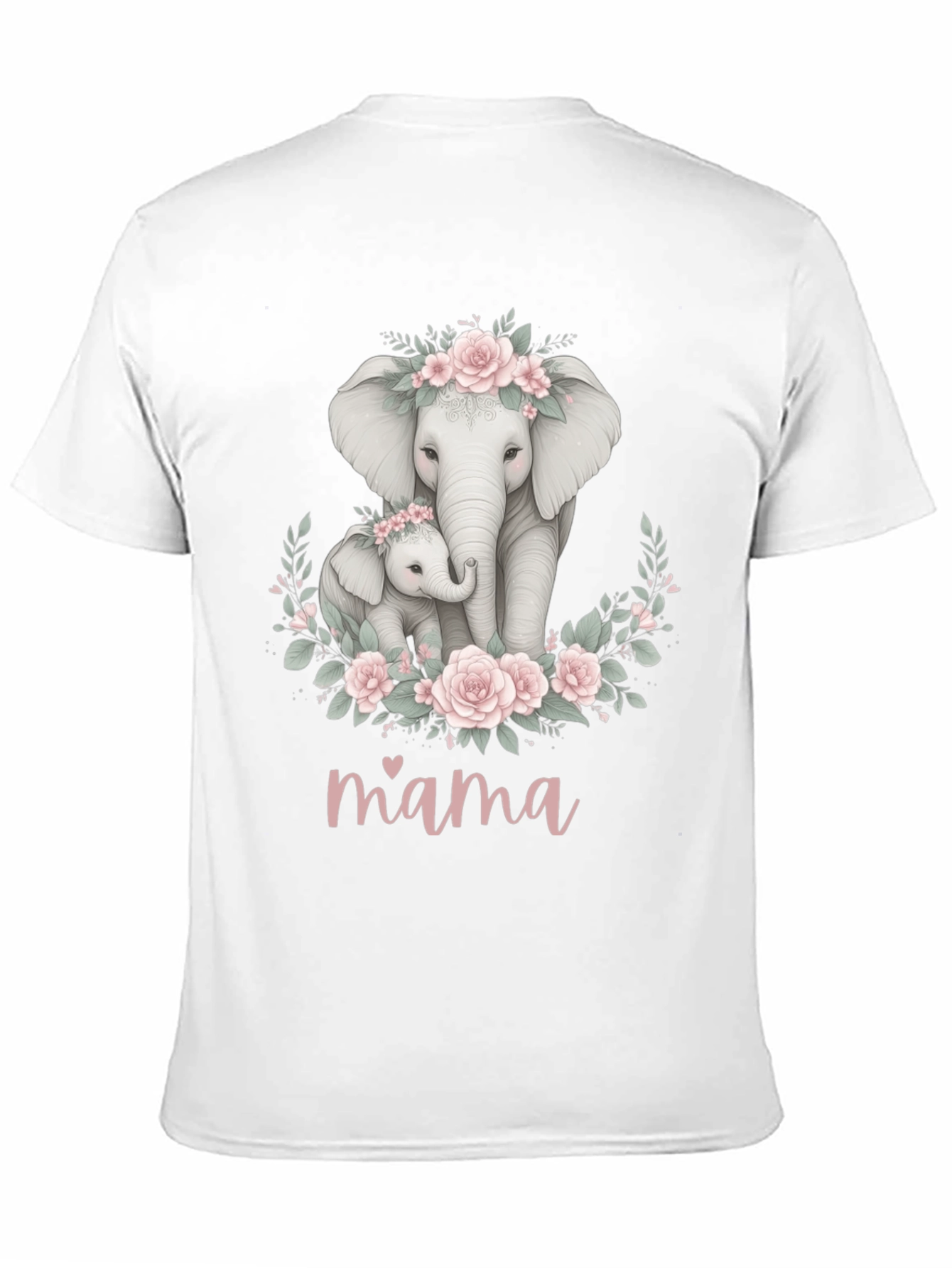 Black Mama Elephant Floral T-Shirt - Adorable Mom Gift view 11
