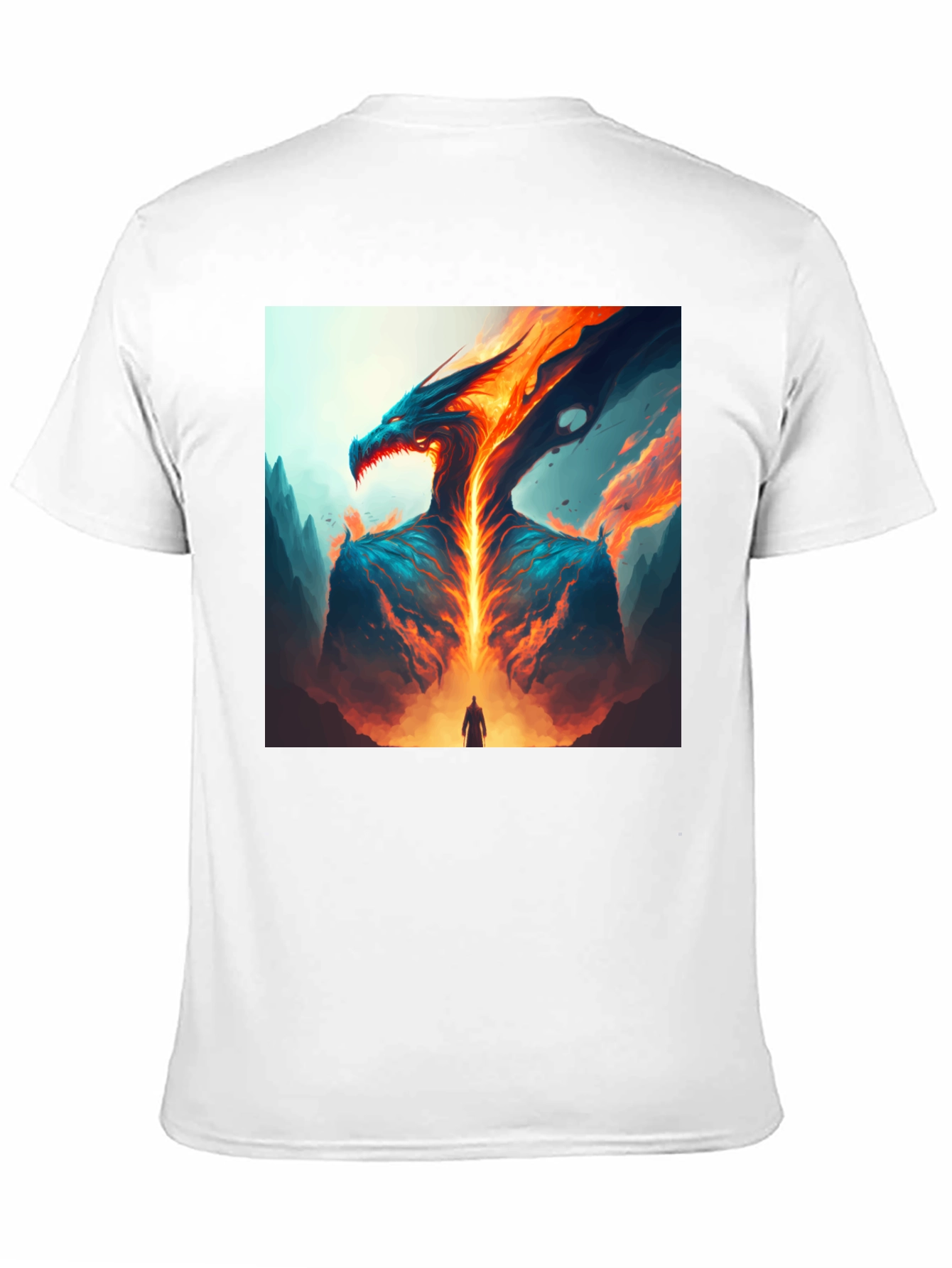 Black Fiery Dragon Graphic Tee view 11