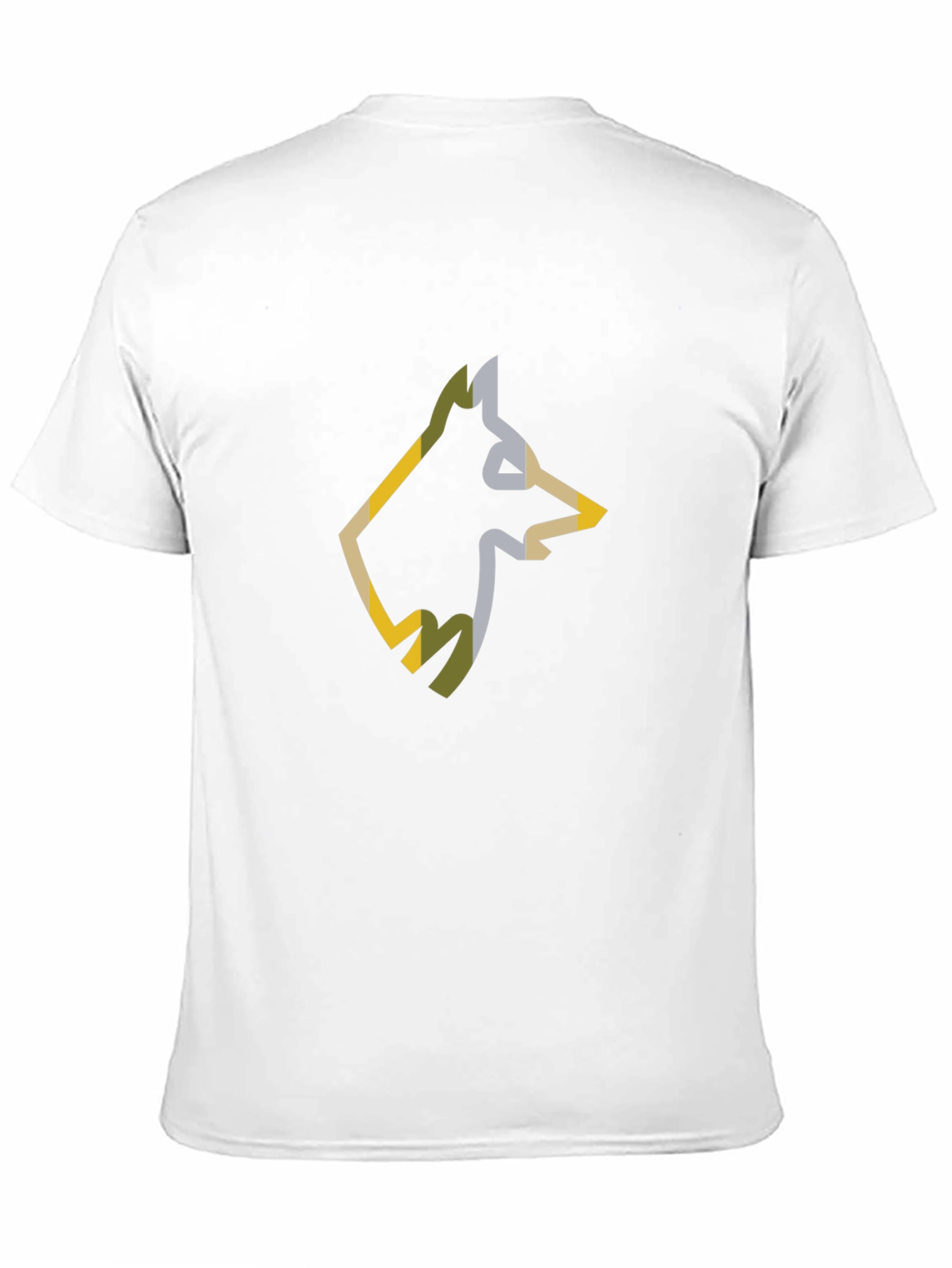 Black Abstract Wolf Head Tee - Black Cotton Blend view 11