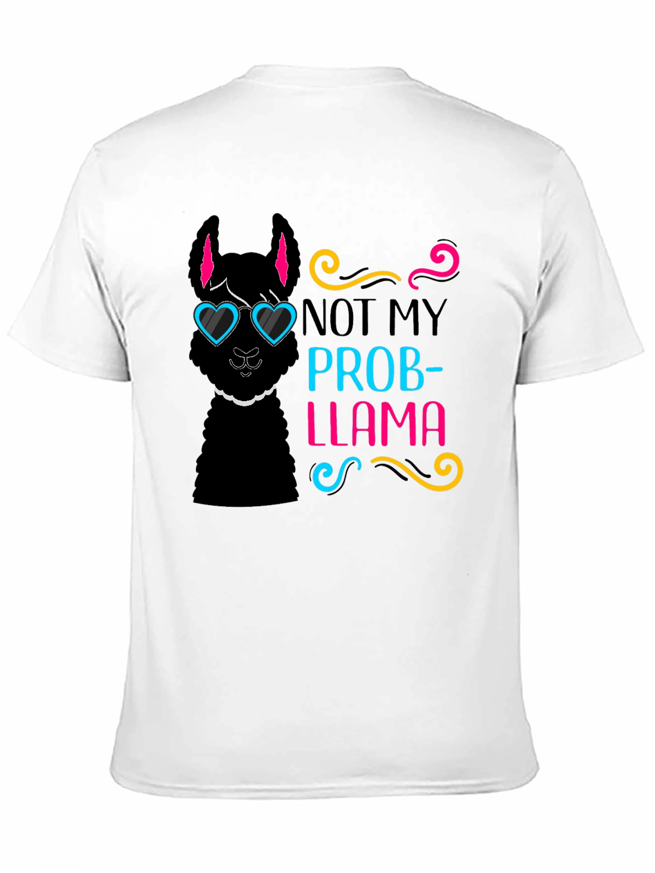 Black Not My Prob-Llama T-Shirt, Funny Graphic Tee view 11