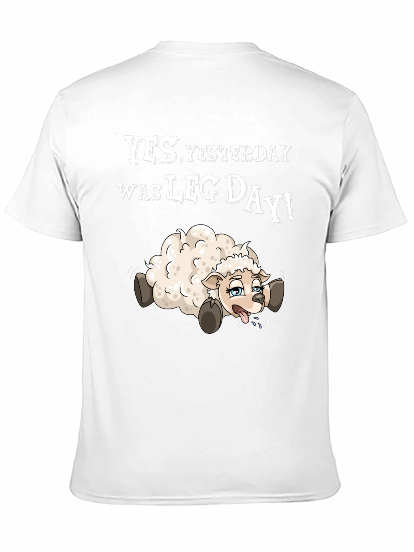 Black Funny Leg Day T-Shirt - Sheep Design view 11