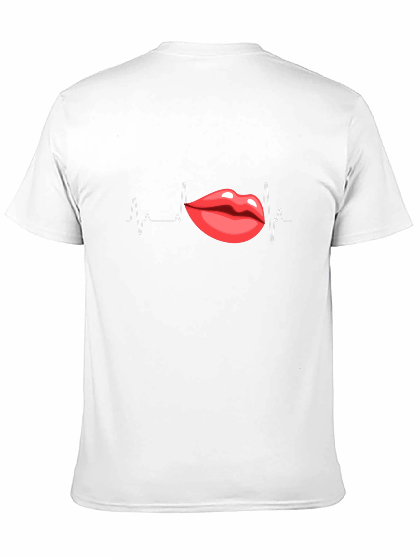 Black Heartbeat Lips Graphic Black T-Shirt view 11