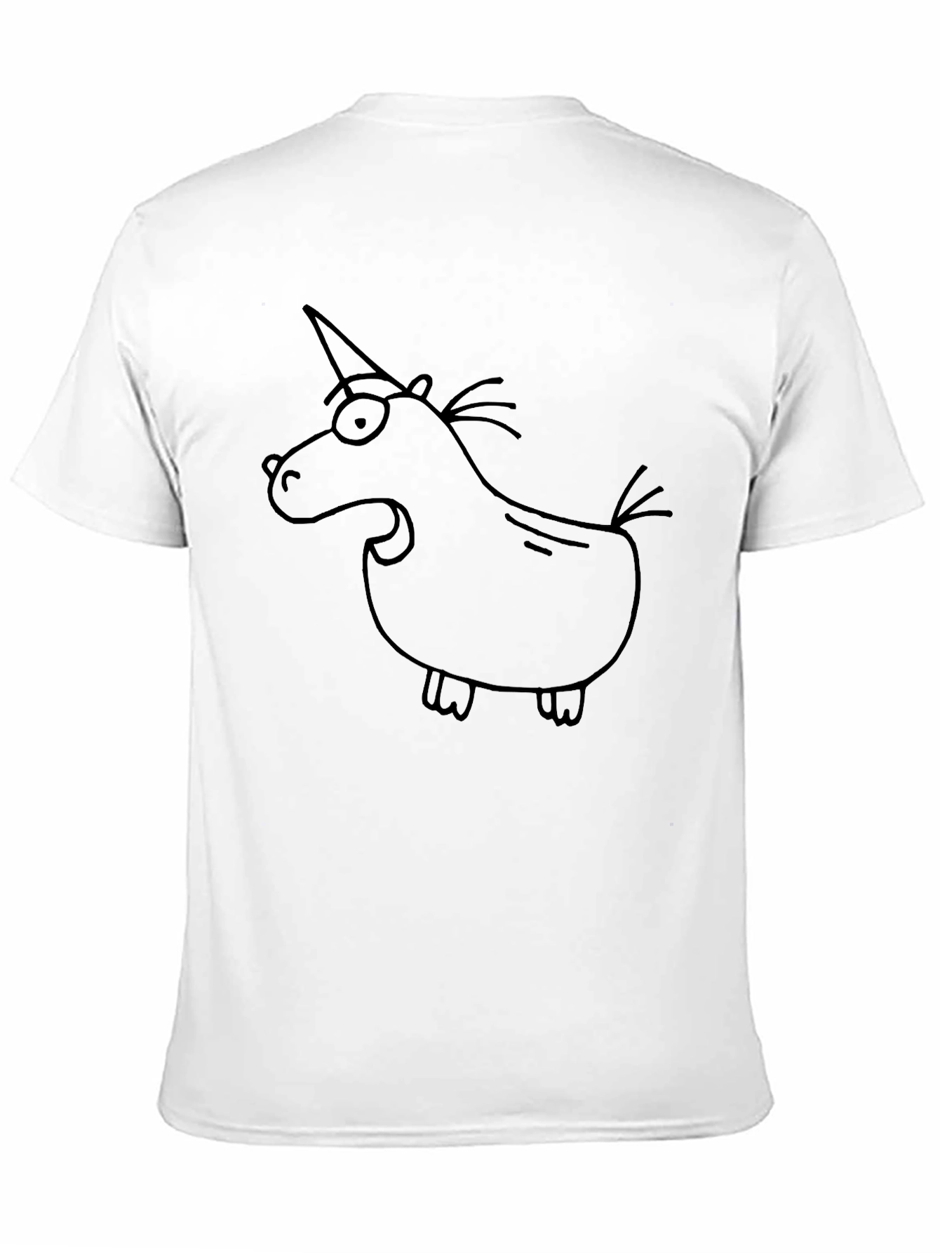 Black Funny Cartoon Unicorn Black T-Shirt view 11