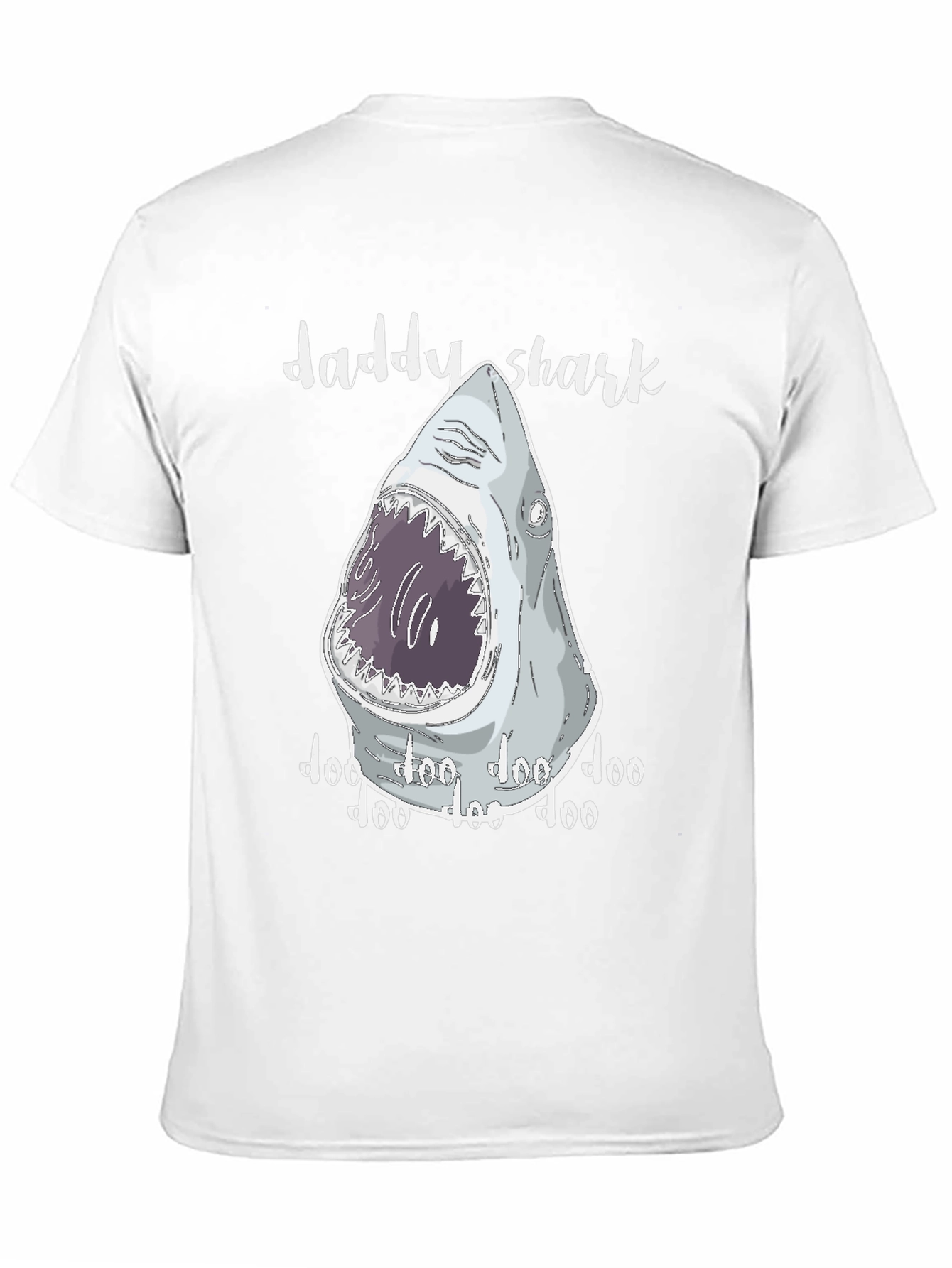 Black Daddy Shark T-Shirt - Novelty Graphic Tee view 11