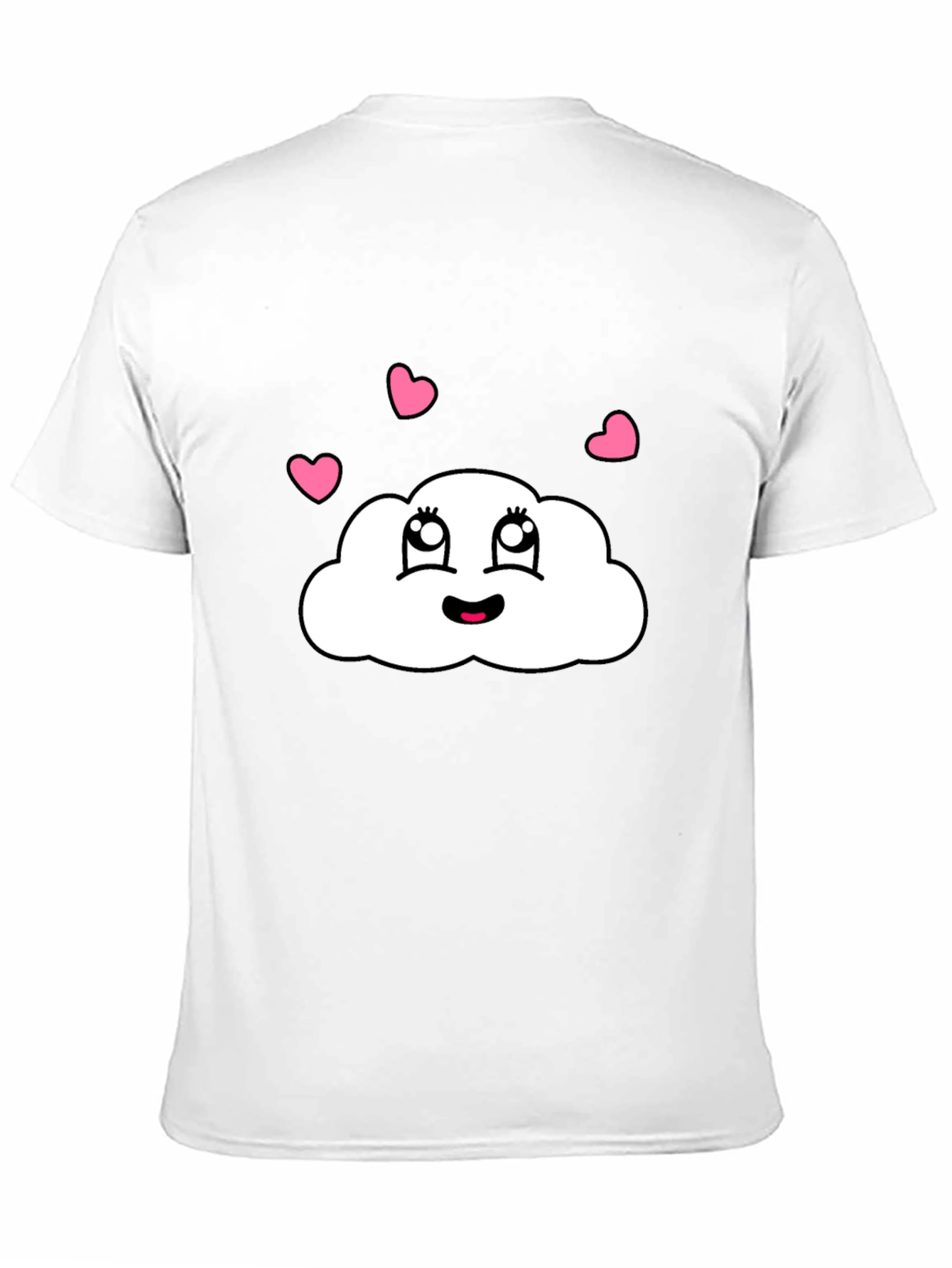 Black Cute Cloud T-Shirt - Black Cotton Tee with Heart Detail view 11