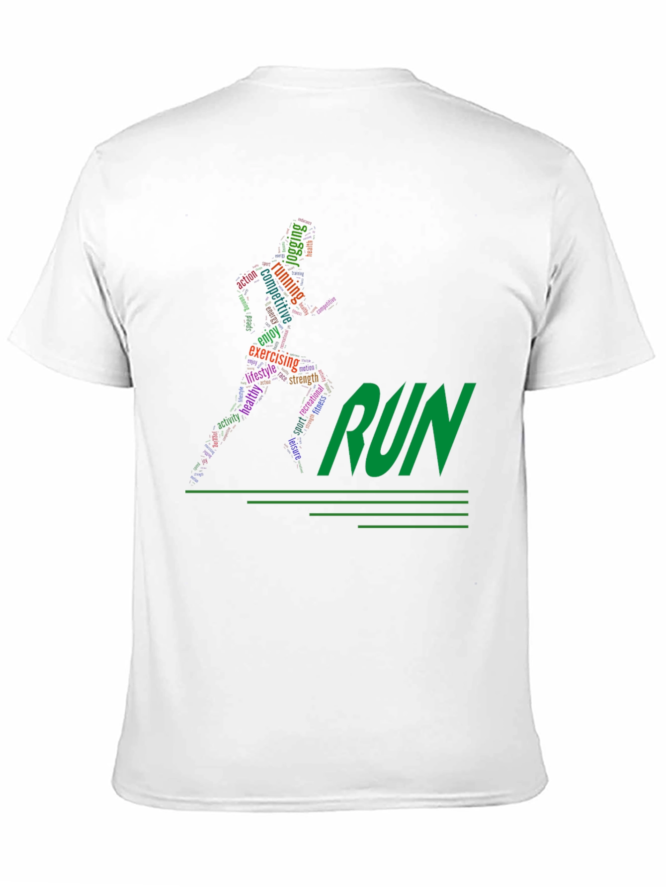 Black Run Word Art Graphic Tee view 11