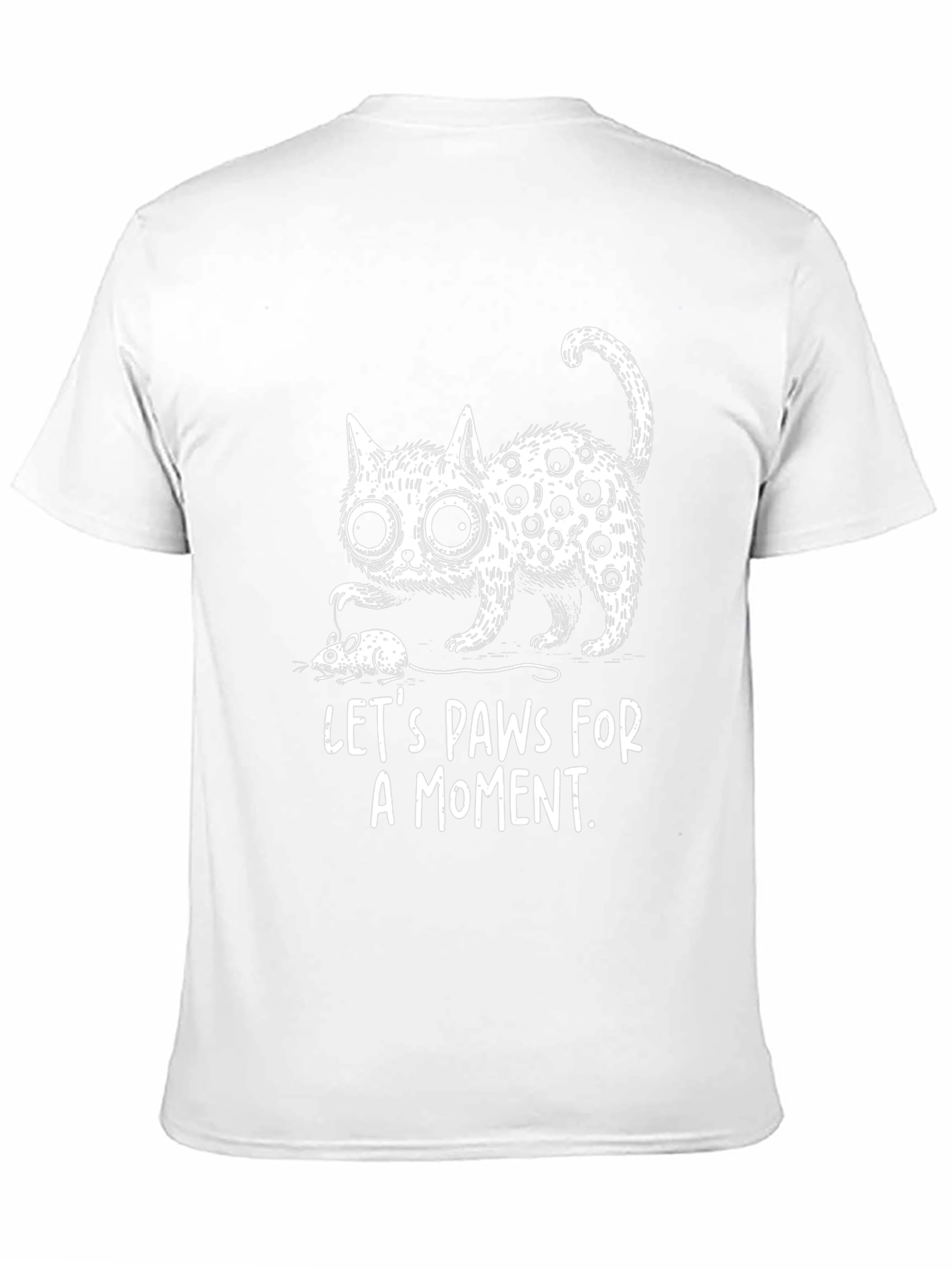 Black Funny Cat Graphic Tee: Let's Paws For A Moment view 11