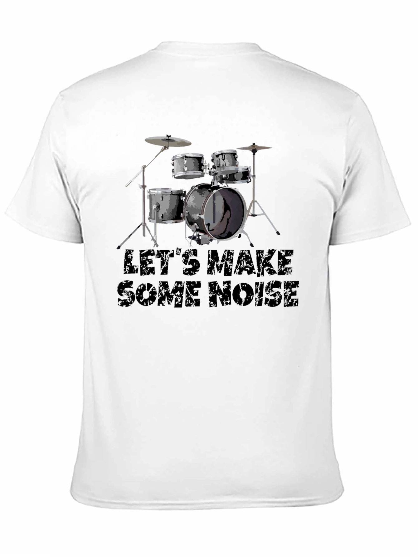 Black Let's Make Some Noise Black Drum Kit T-Shirt view 11