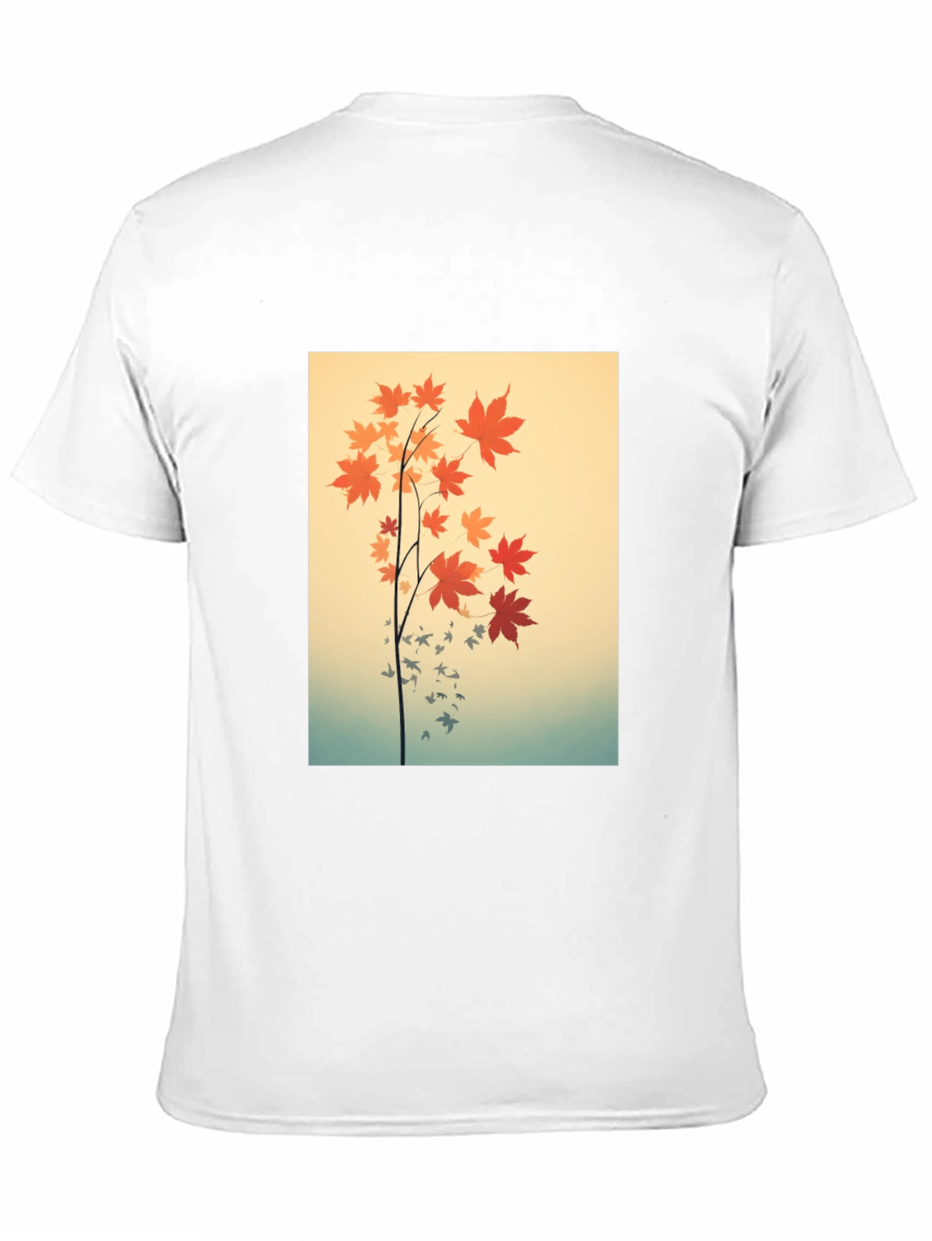 Black Autumn Leaves Graphic Black Tee view 11