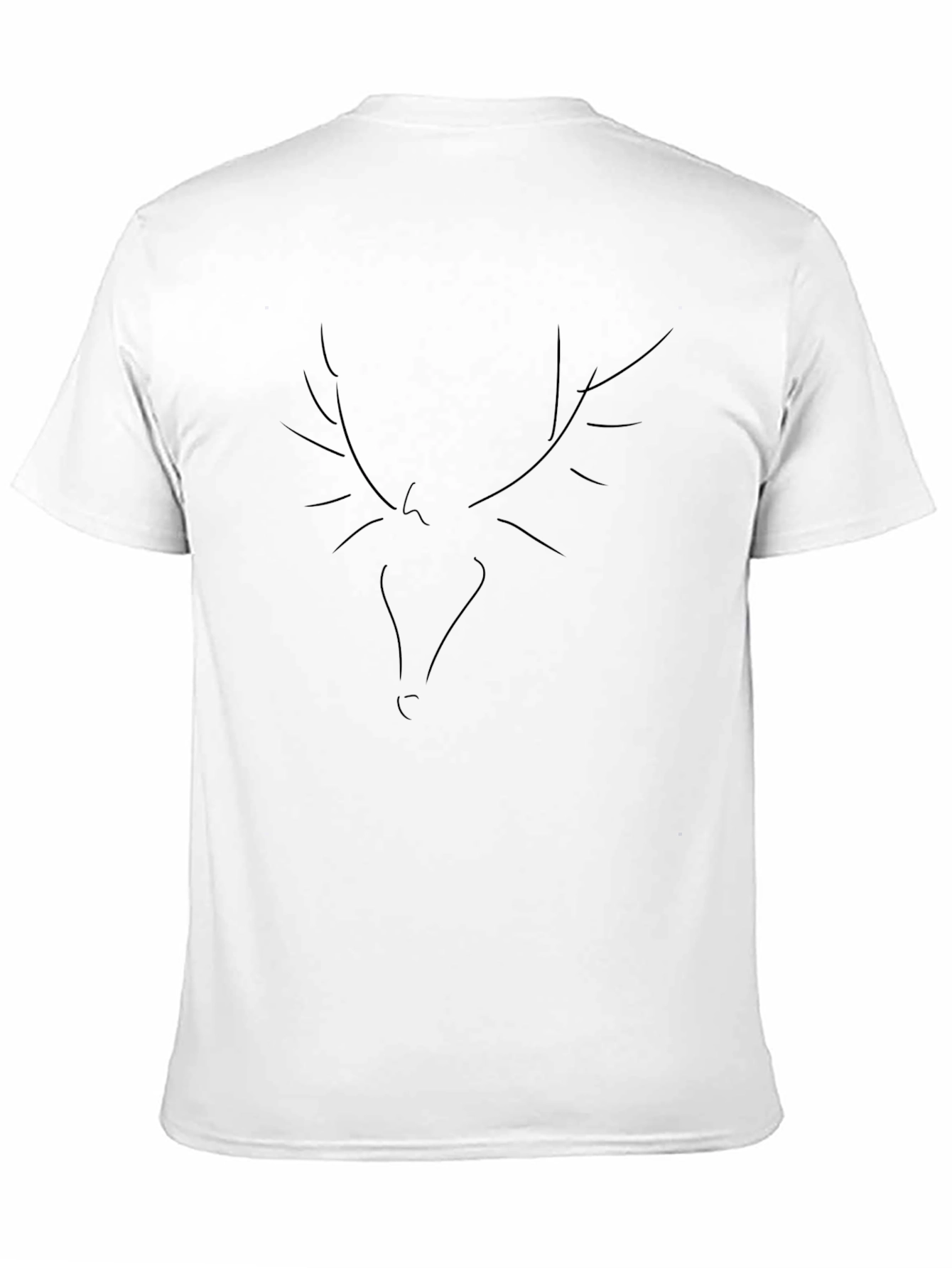 Black Black T-Shirt with Abstract Deer Graphic view 11