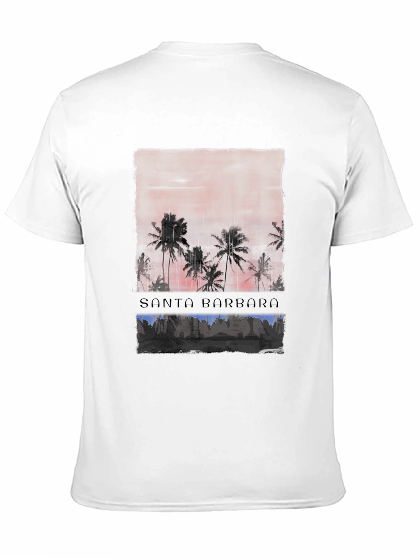 Black Santa Barbara Palm Sunset Graphic Tee view 11