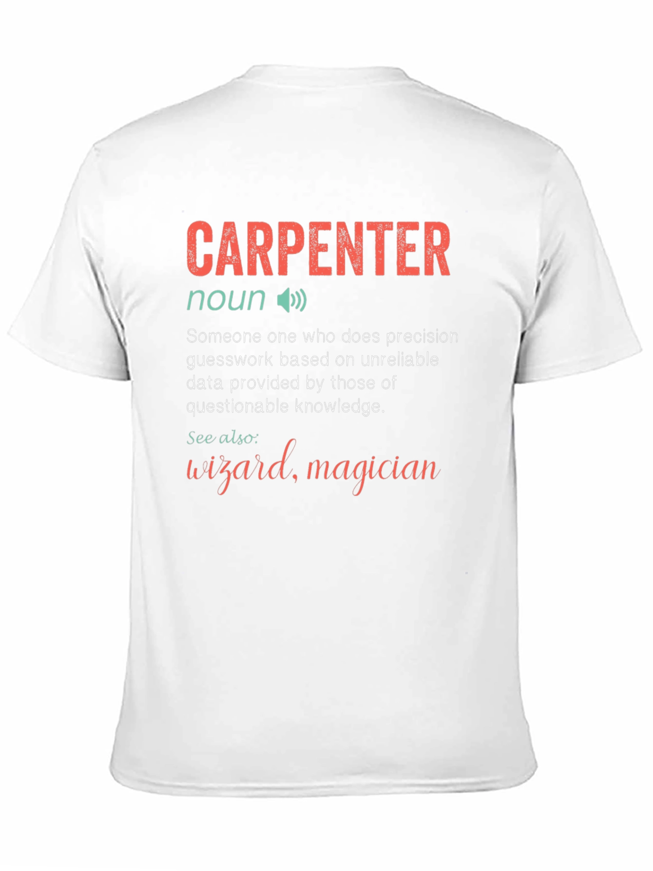 Black Carpenter Definition Graphic Novelty T-Shirt view 11