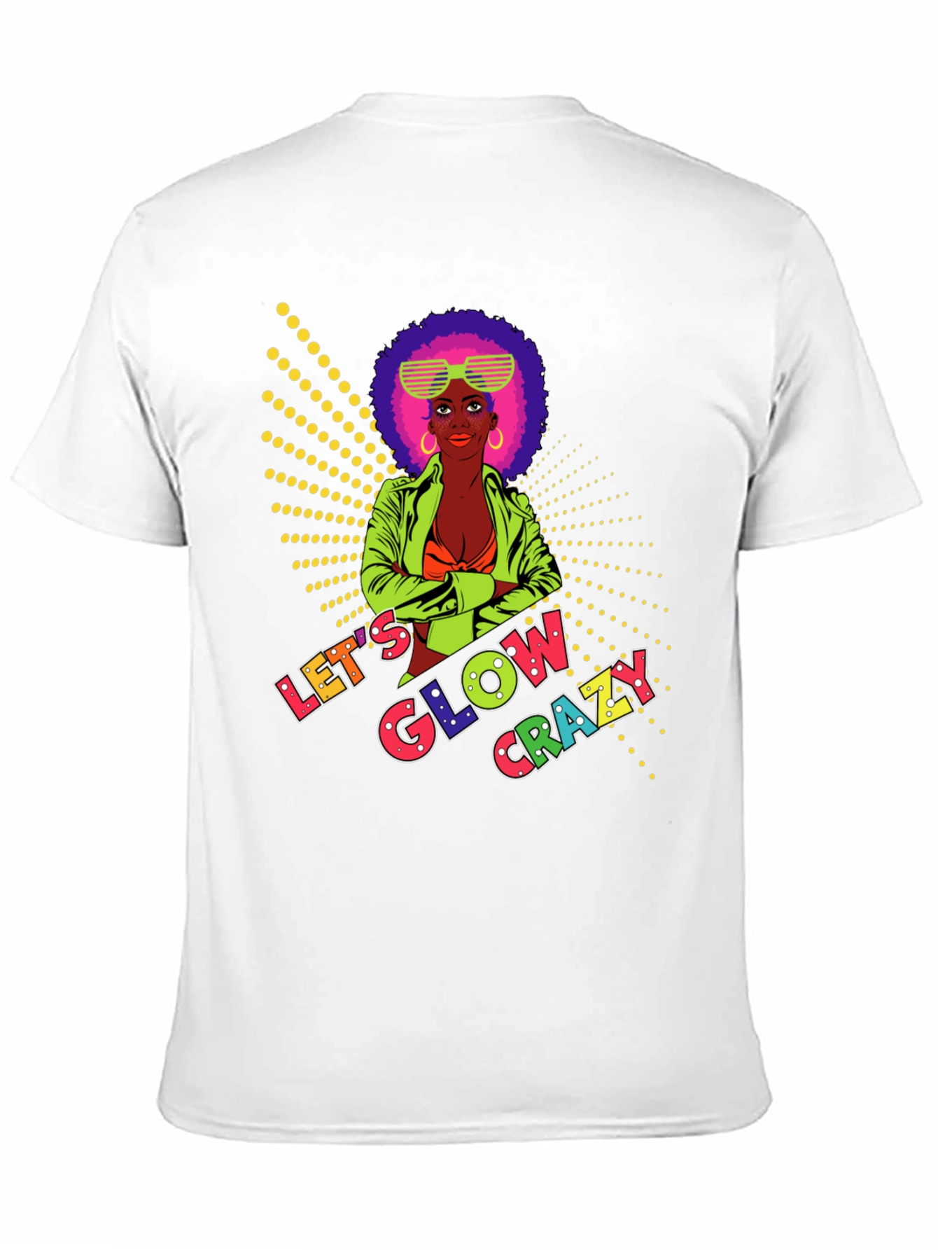 Black Let's Glow Crazy Graphic Tee view 11