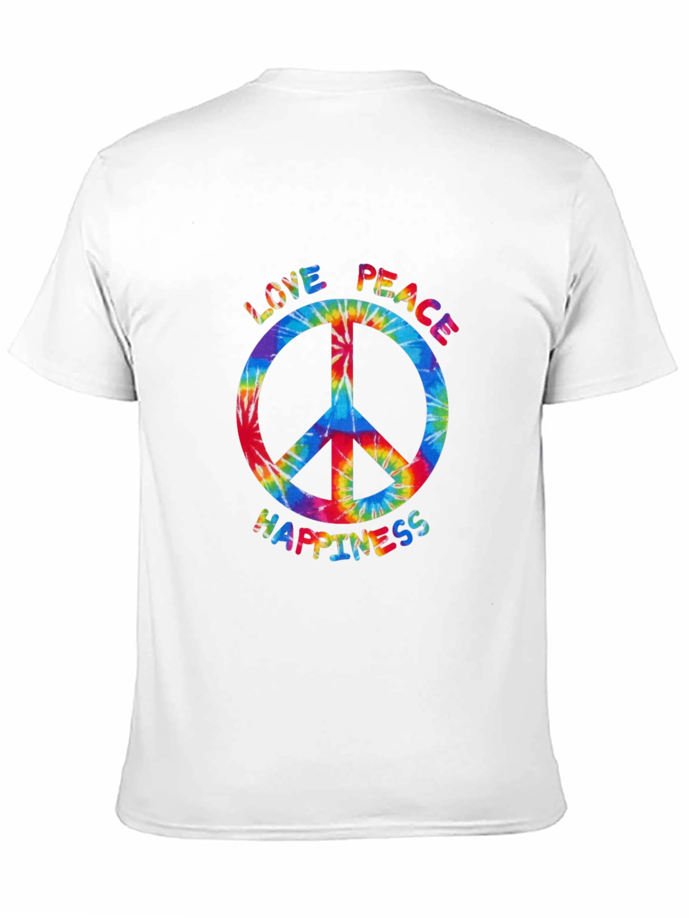 Black Peace Love Happiness Tie-Dye T-Shirt view 11