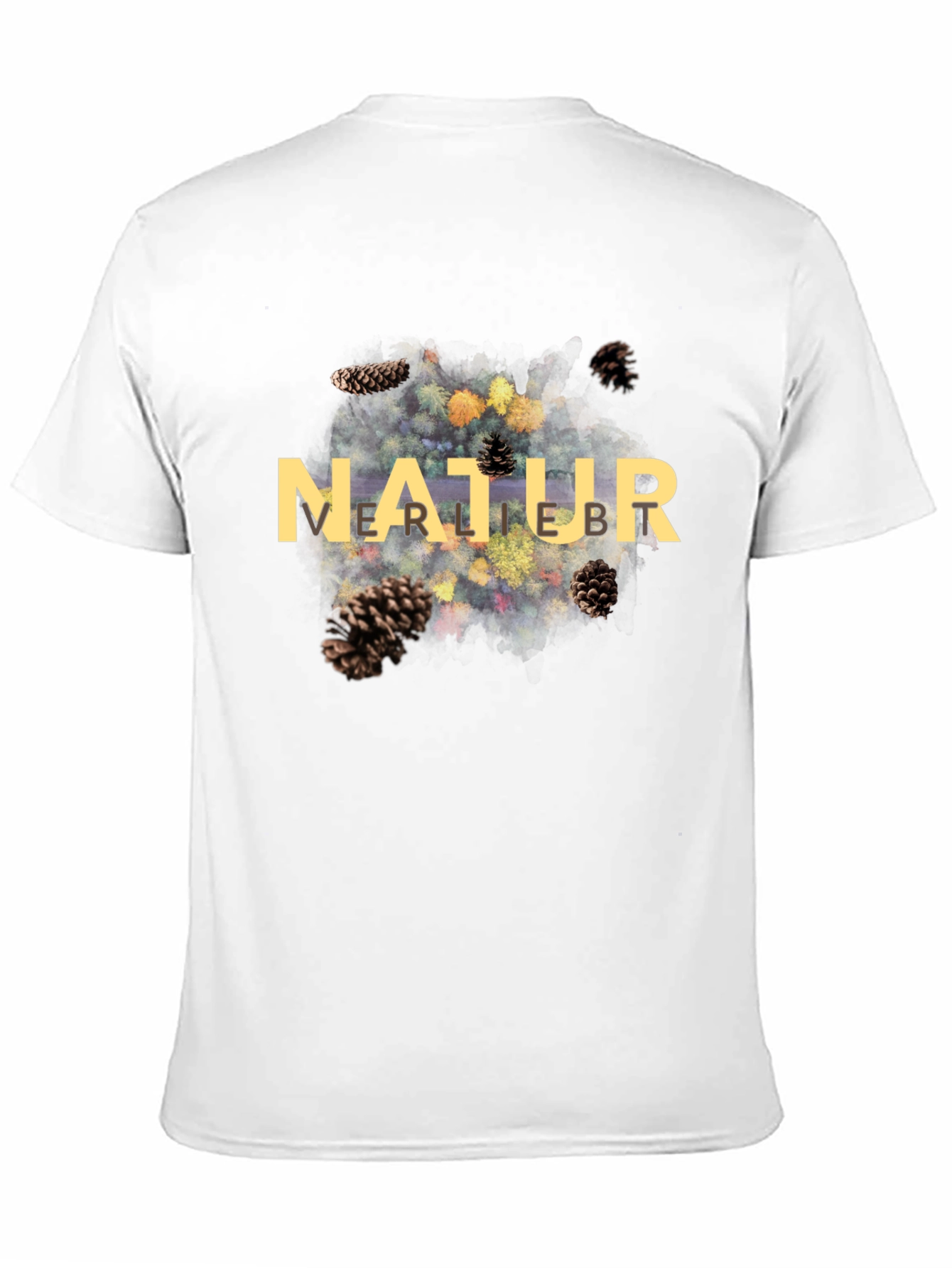 Black Natur Pine Cone Graphic Black T-Shirt view 11