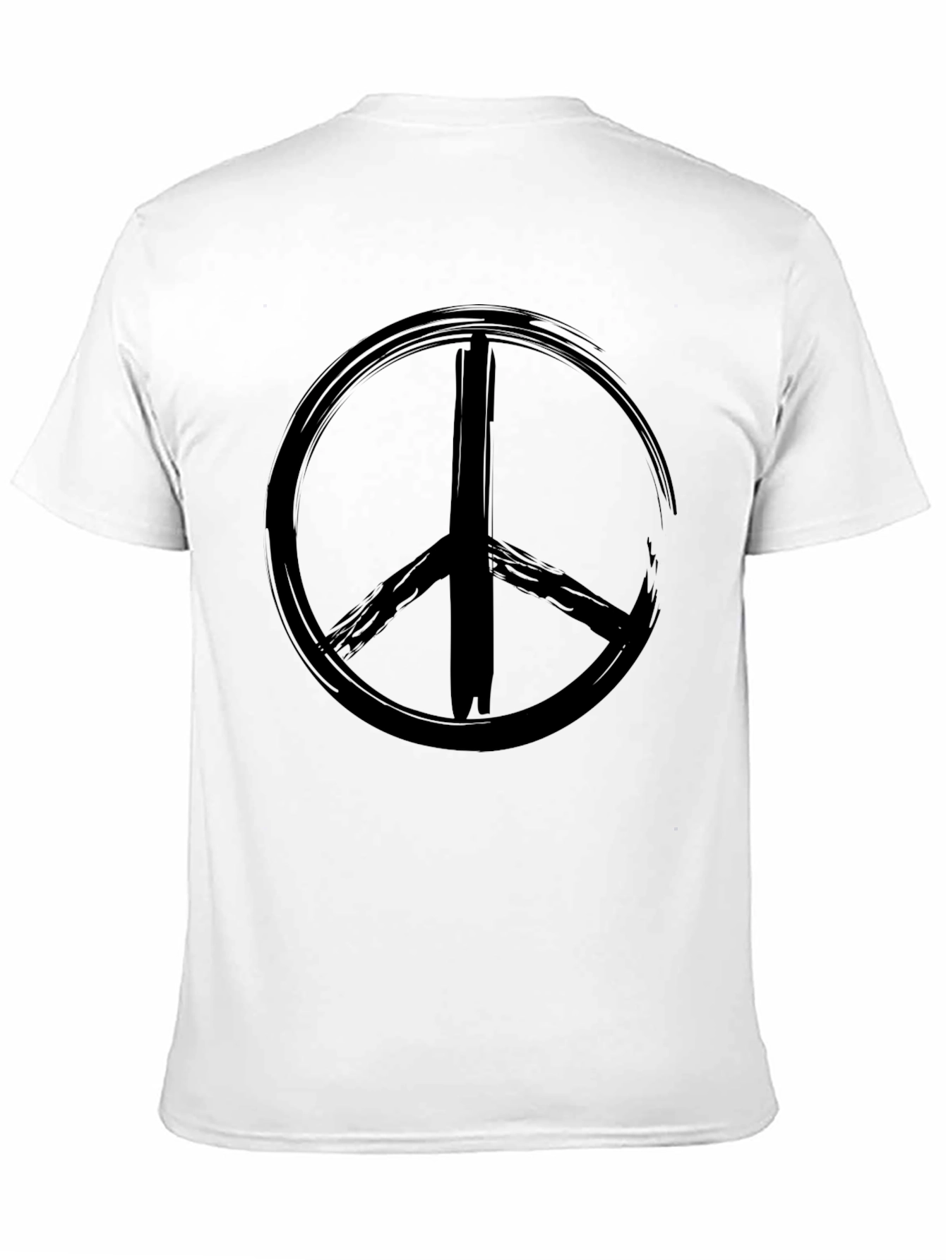 Black Grunge Peace Sign Black T-Shirt view 11