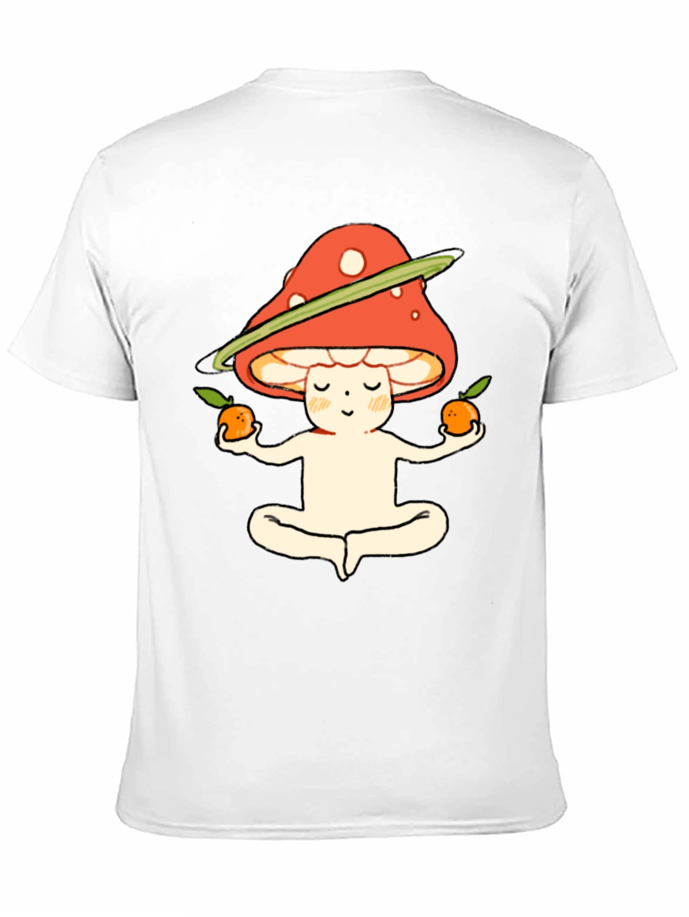 Black Meditating Mushroom T-Shirt view 11