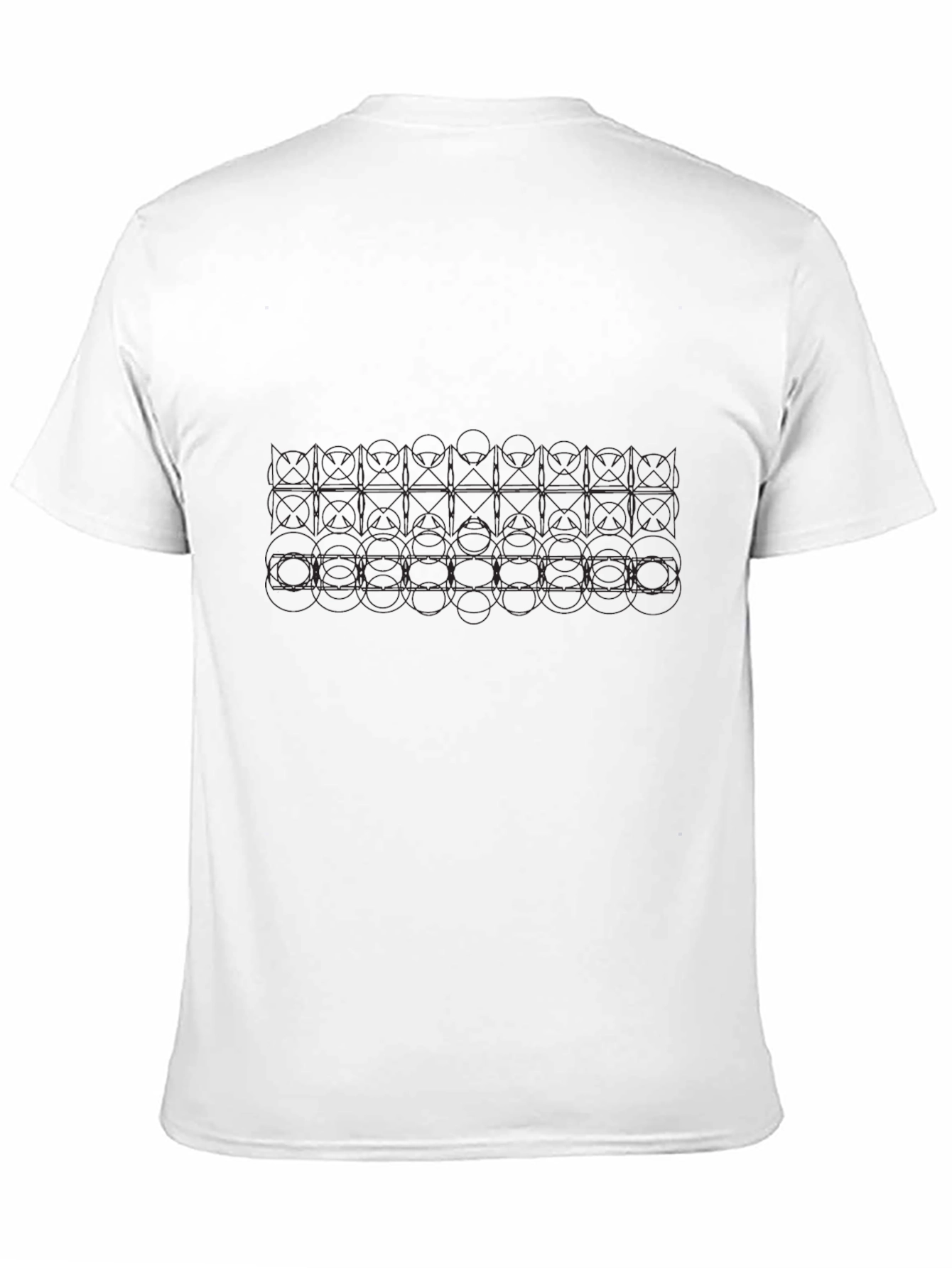 Black Men's Black Geometric Pattern T-Shirt view 11