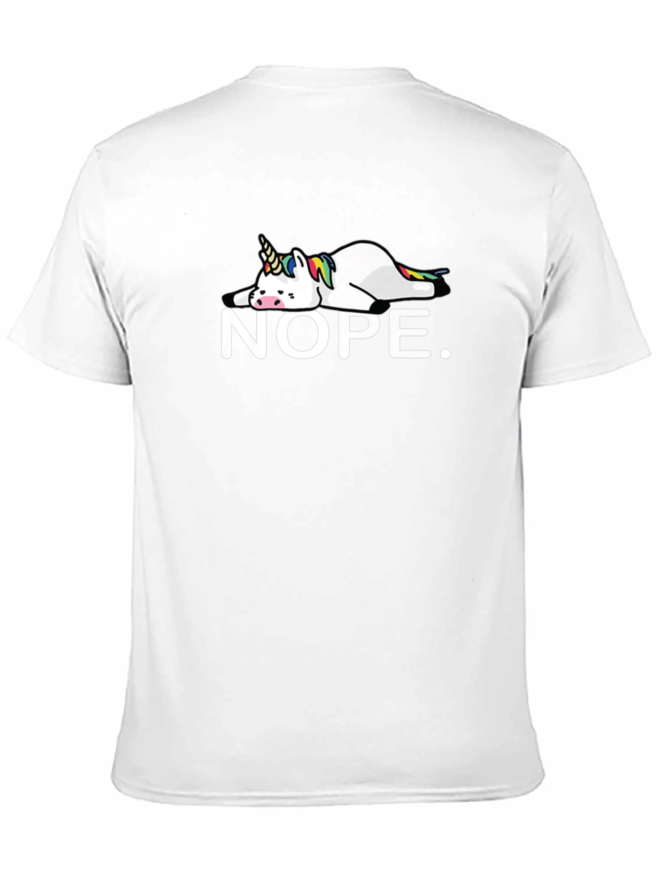 Black Nope Unicorn Black T-Shirt - Funny Graphic Tee view 11