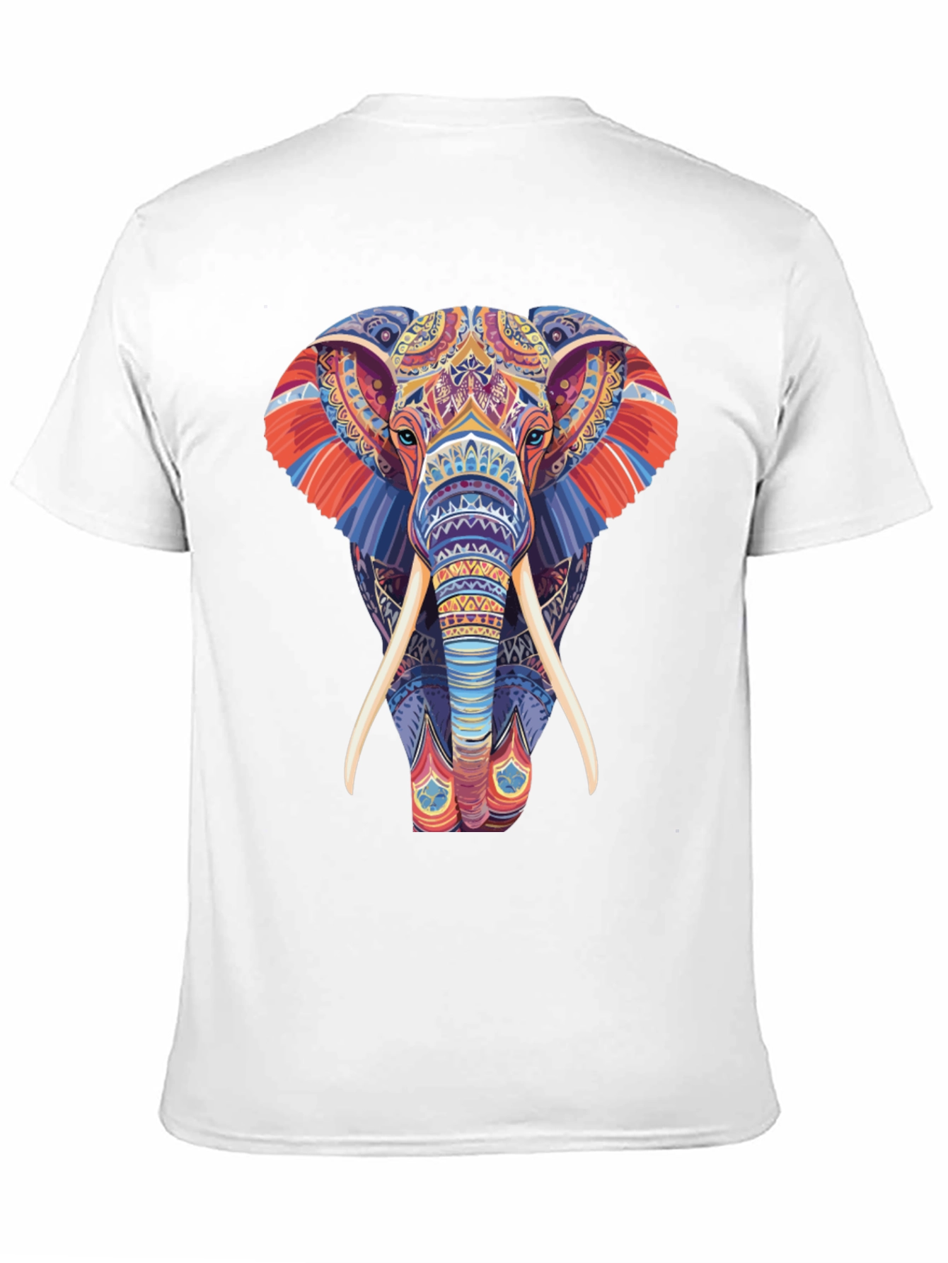 Black Elephant Graphic Tee - Vivid Pattern Print view 11
