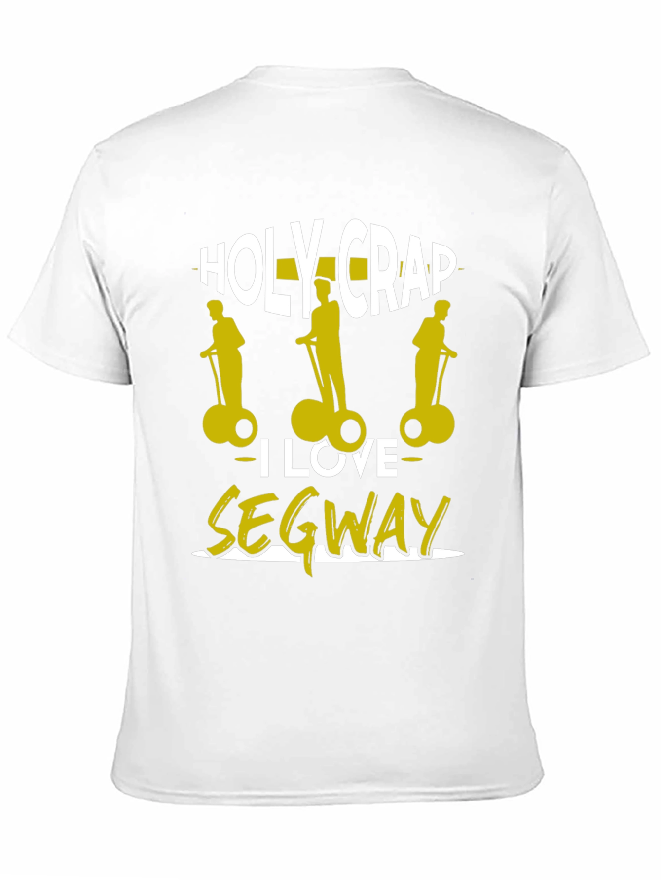 Black Holy Crap I Love Segway T-Shirt - Black Cotton Tee view 11