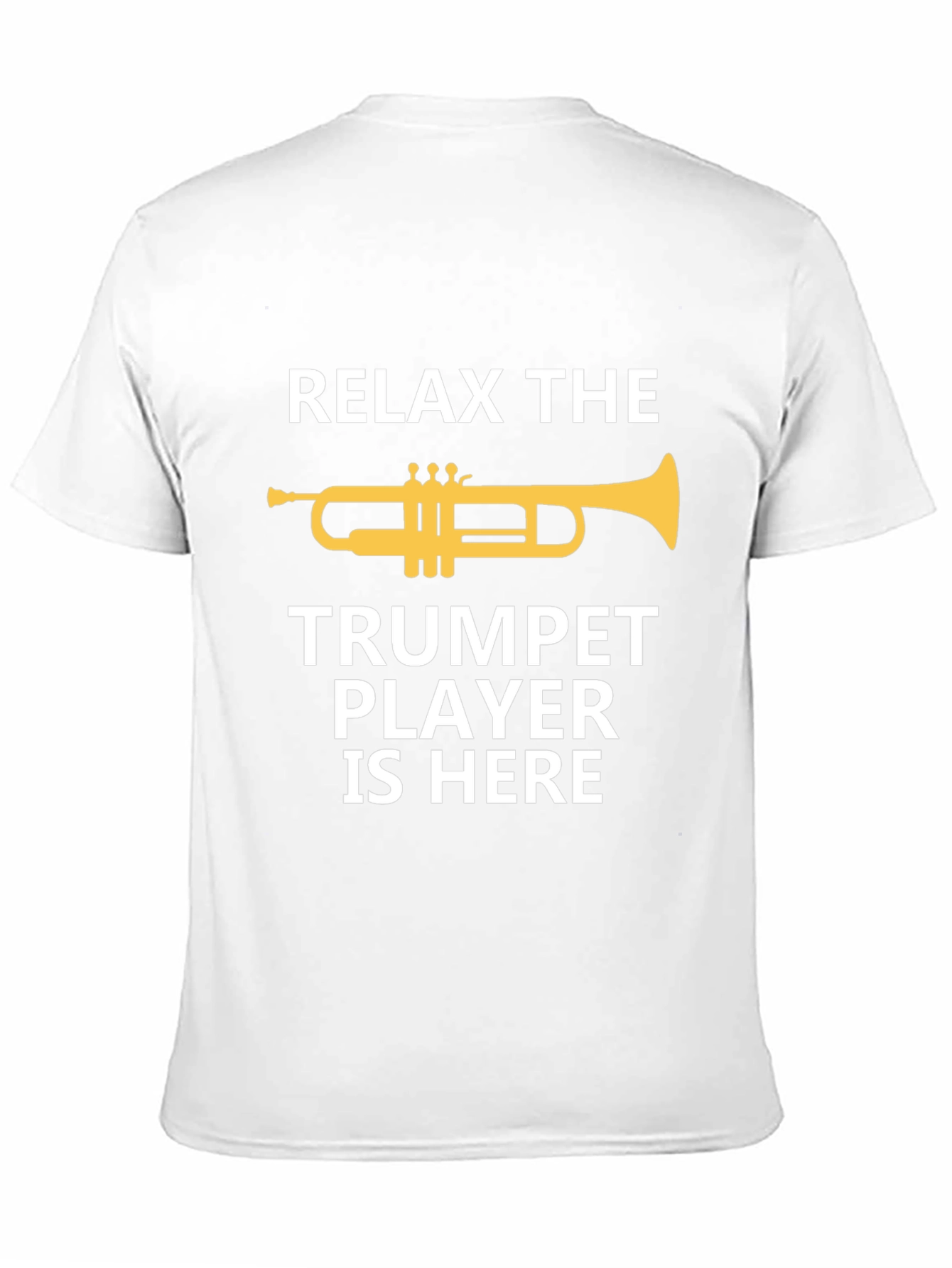 Black Relax Trumpet Player Here - Musician Graphic Tee view 11
