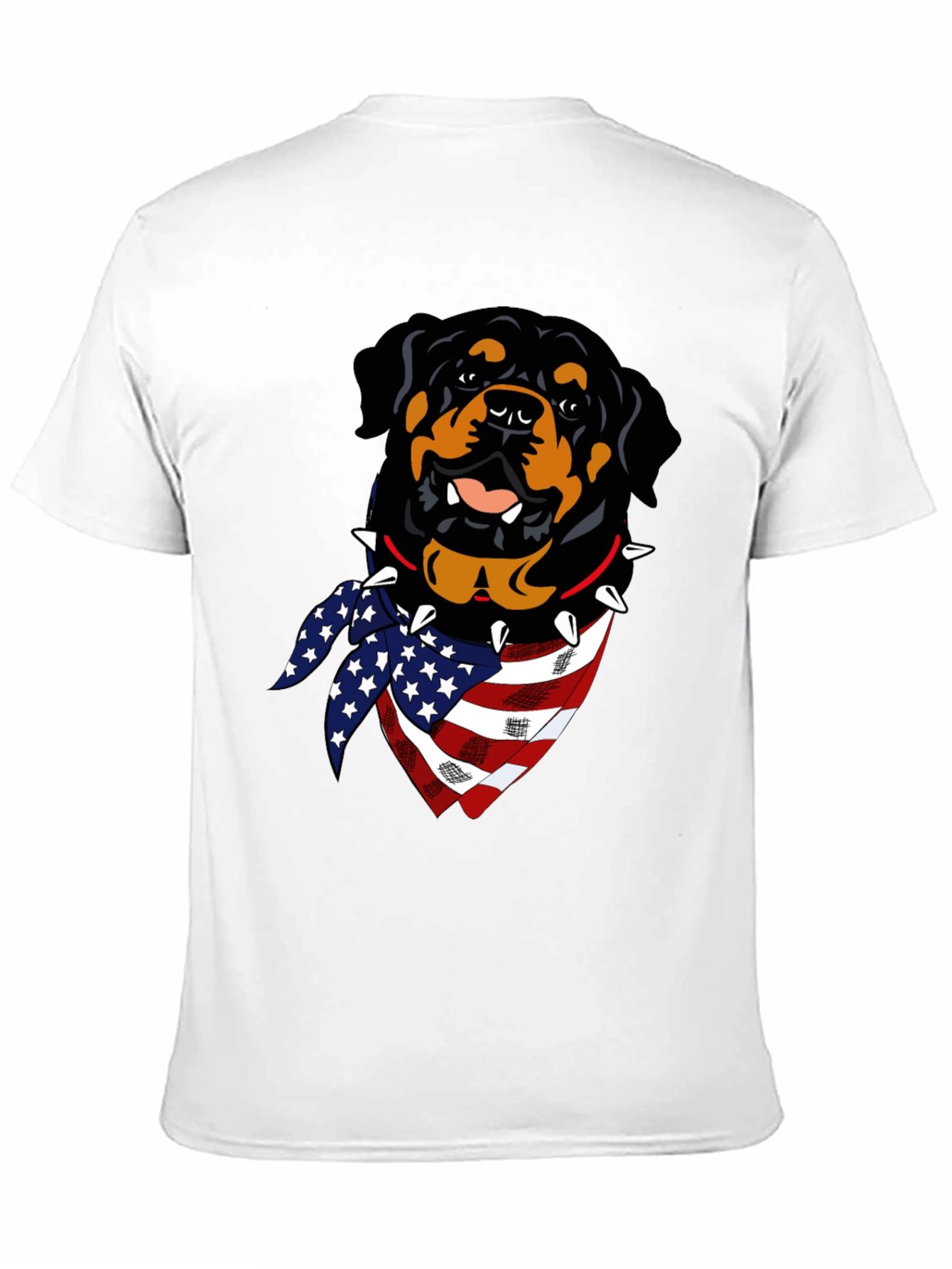 Black Rottweiler USA Flag T-Shirt view 11