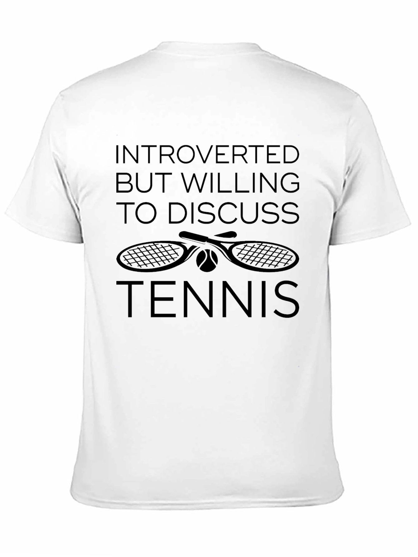 Black Introverted Tennis Lover Black Graphic T-Shirt view 11