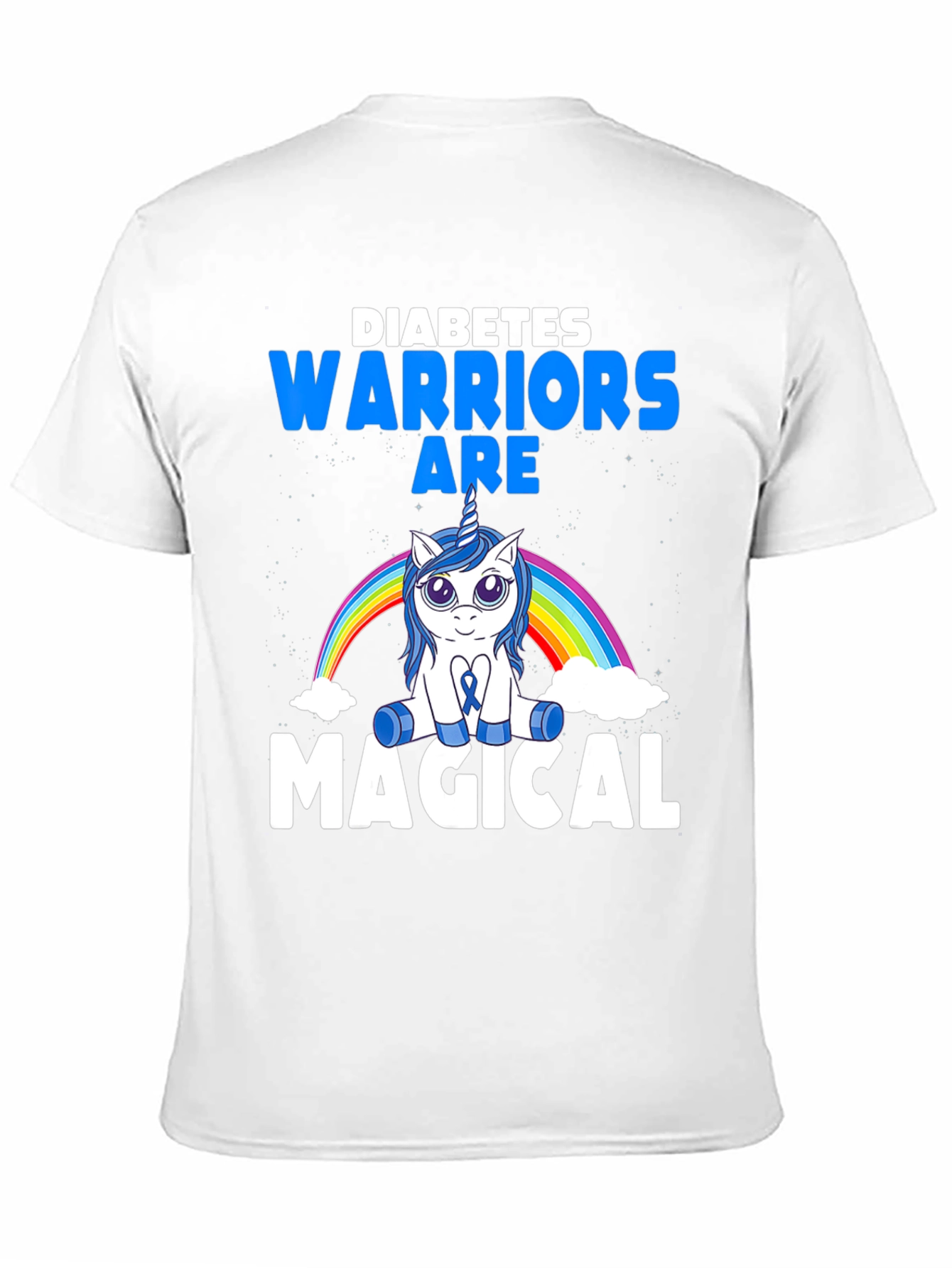Black Diabetes Warrior Magical Unicorn T-Shirt view 11