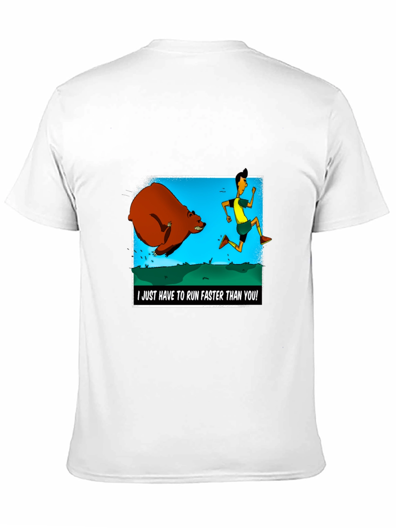 Black Run Faster Than You T-Shirt: Bear Chase Graphic Tee view 11
