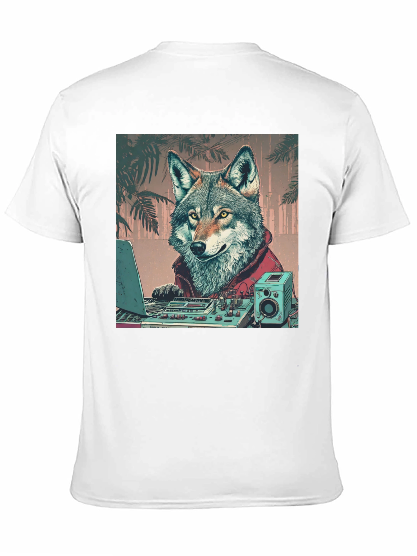Black DJ Wolf Graphic Tee - Cool Animal Lover Shirt view 11