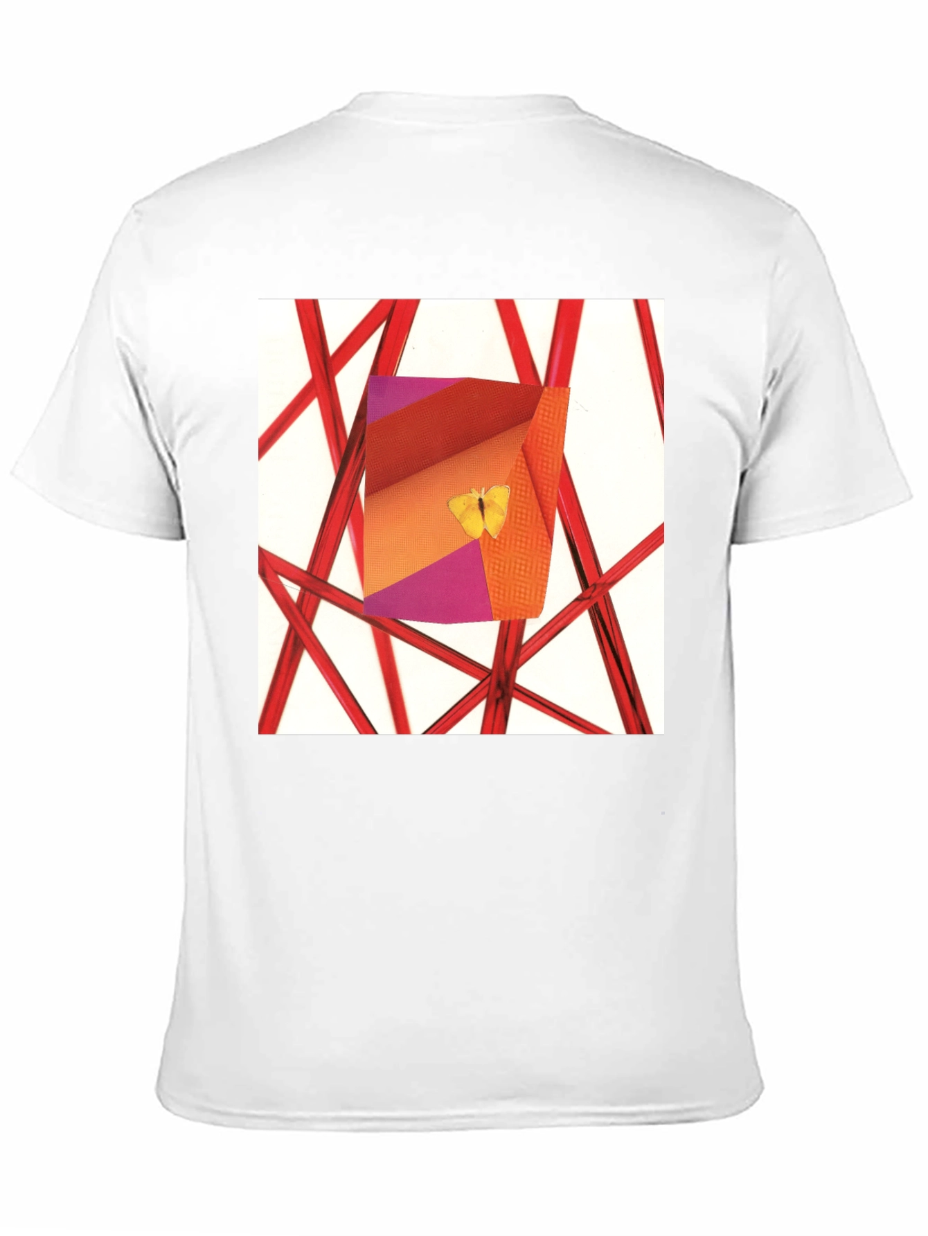 Black Abstract Art T-Shirt: Butterfly Graphic Tee view 11