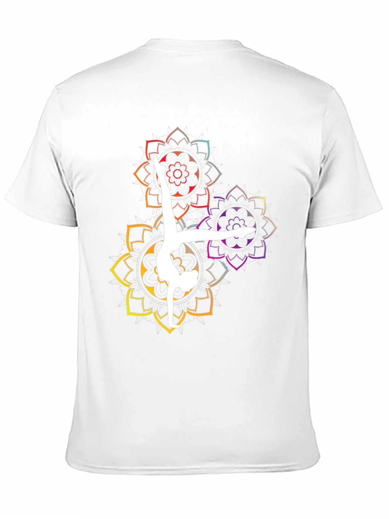 Black Yoga Mandala Graphic Tee - Black Cotton Blend view 11