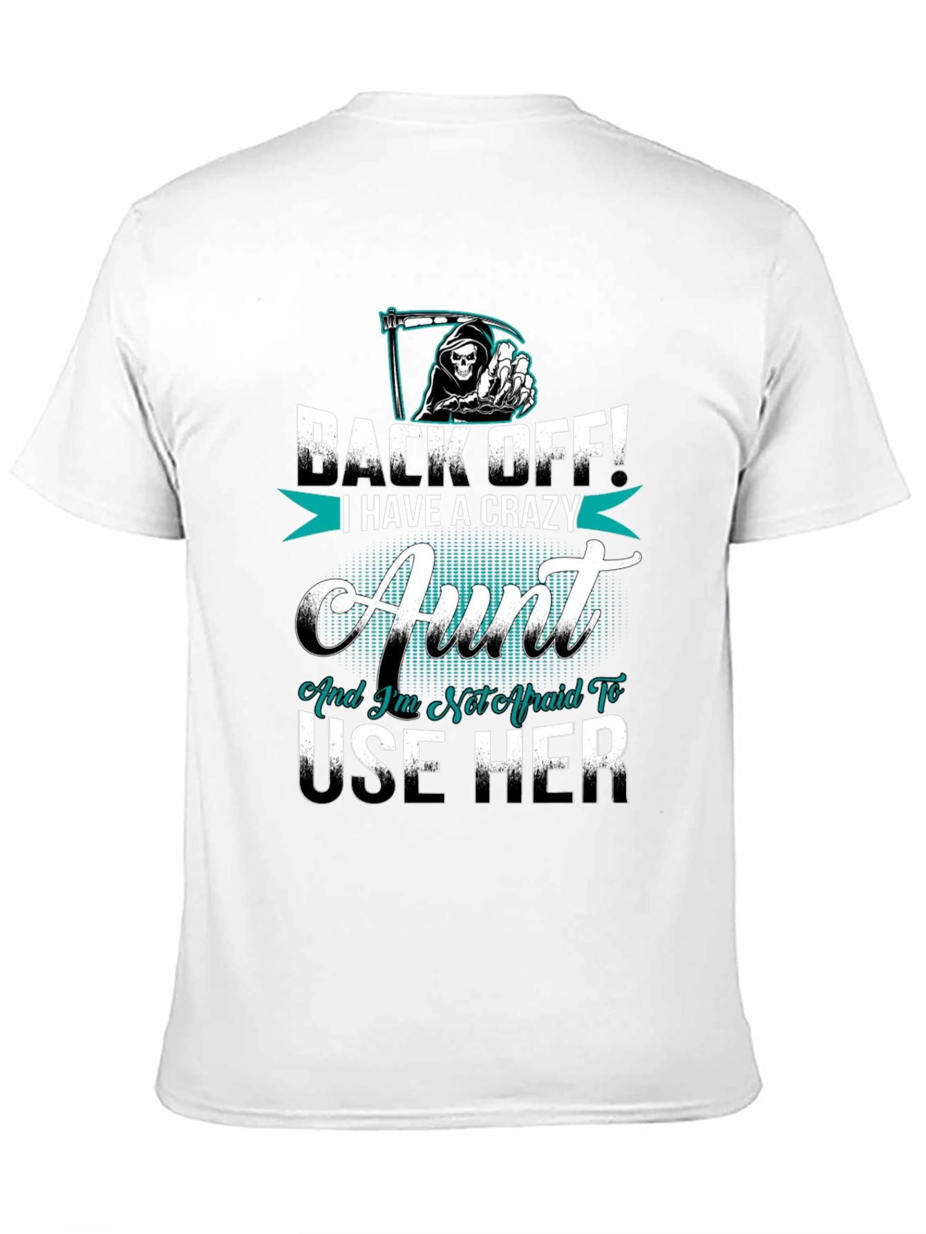 Black Crazy Aunt T-Shirt Novelty Graphic Tee view 11