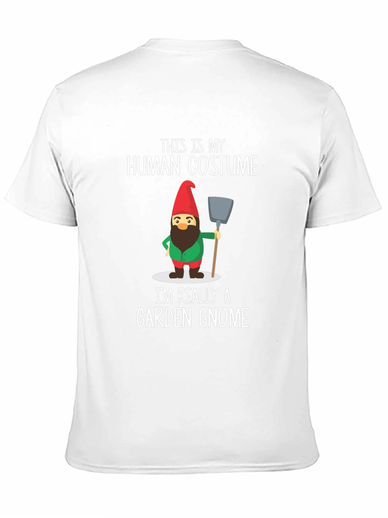 Black Funny Garden Gnome Human Costume T-Shirt view 11