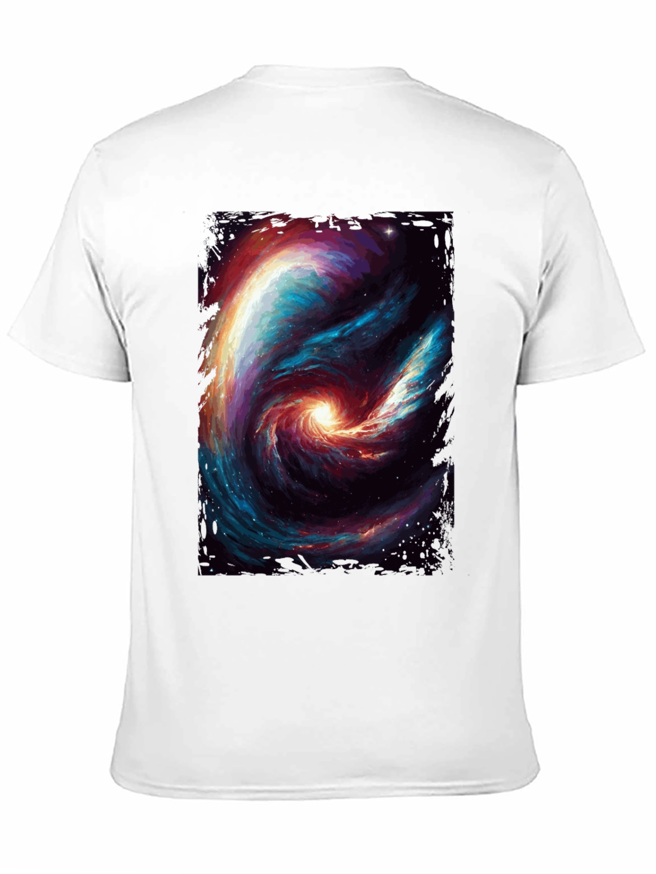 Black Cosmic Galaxy Swirl Graphic T-Shirt - Black view 11