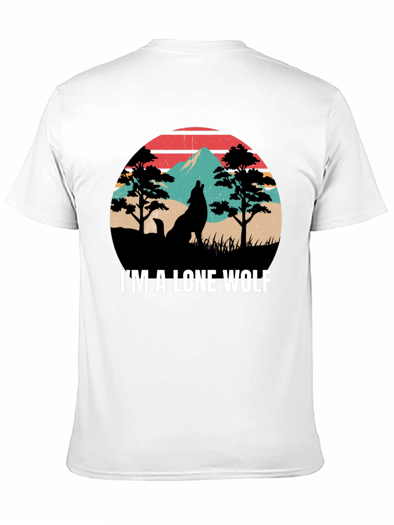 Black Lone Wolf Graphic Tee - Nature Inspired Design view 11