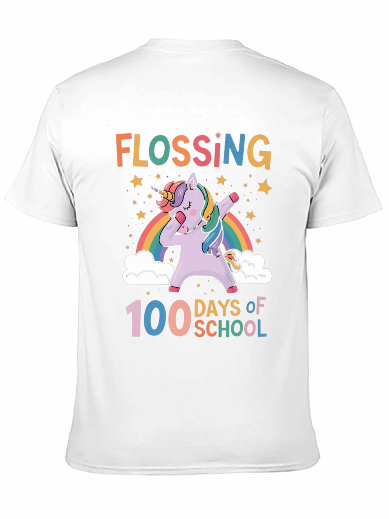 Black Flossing Unicorn 100 Days of School T-Shirt view 11