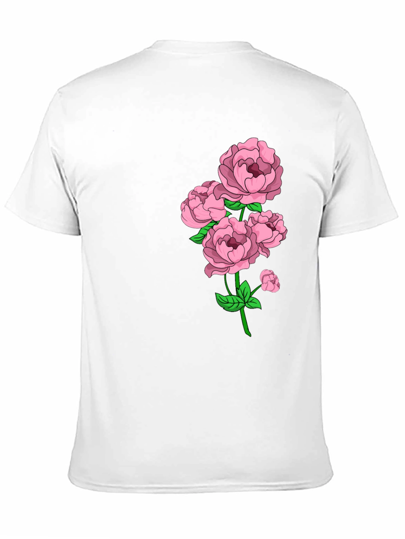 Black Floral Print Crew Neck Tee - Elegant Casual Wear view 11