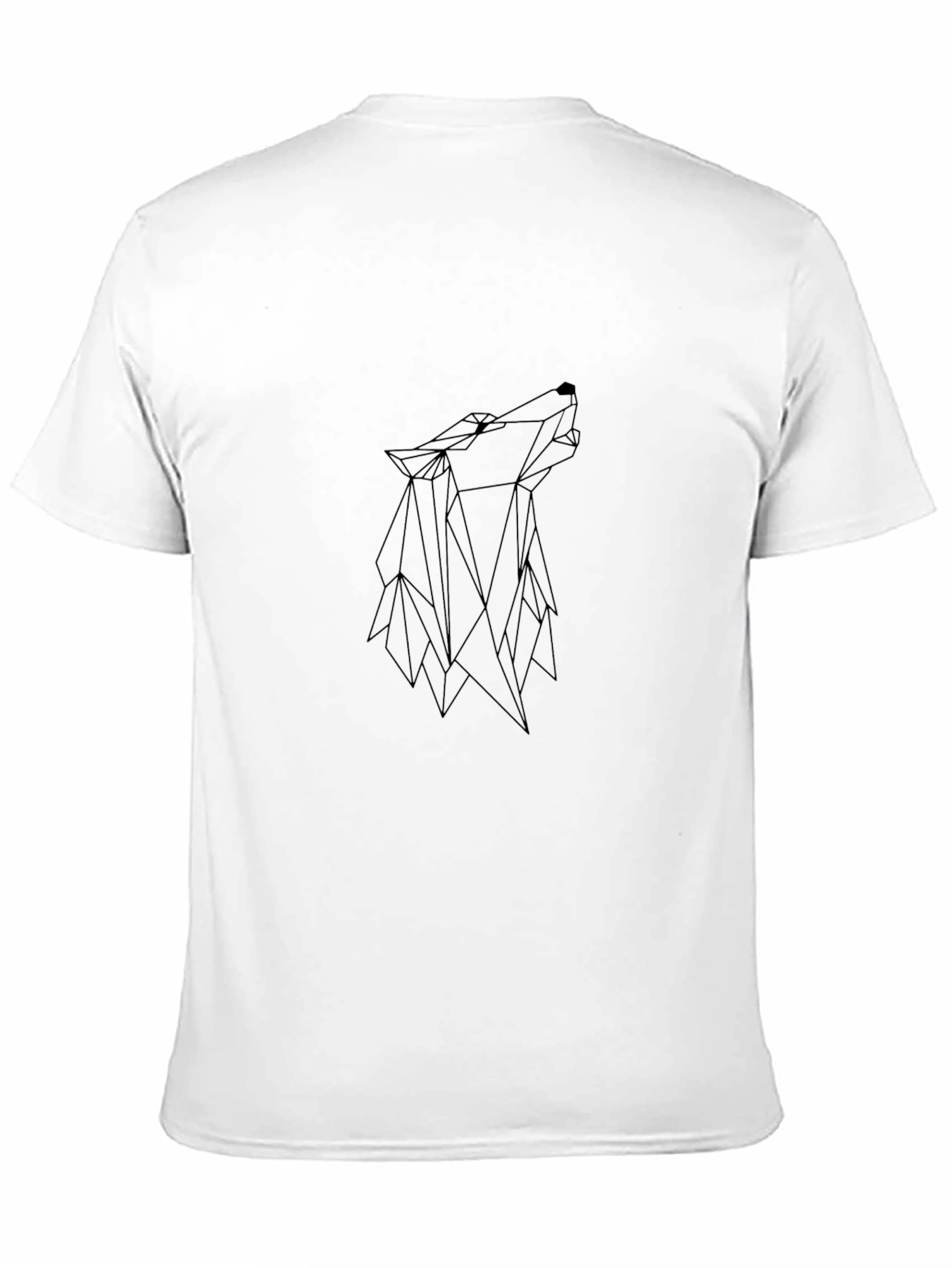 Black Geometric Wolf Graphic Black Tee view 11